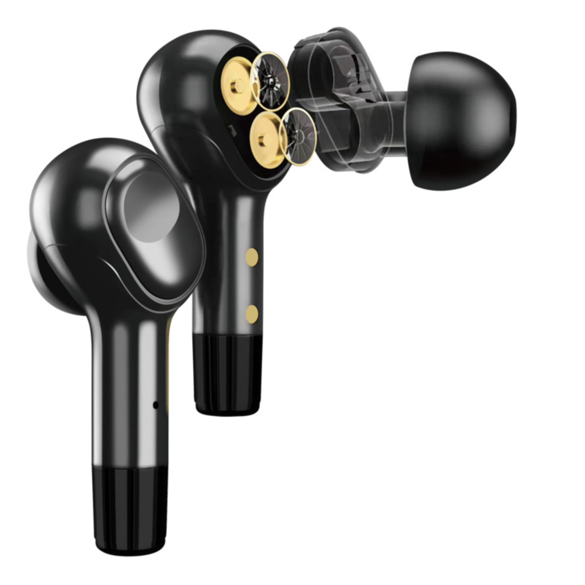 Écouteurs sans fil Sonik Pro intra-auriculaires avec boîtier de chargement, Noir onyx - Neuf