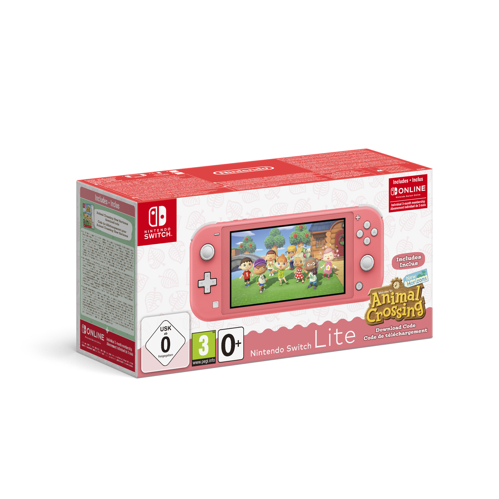 Switch Lite + Animal Crossing: New Horizons Pack + NSO 3 months (Limited) - Console de jeux portables 14 cm (5.5 ) 32 Go Écran tactile Wifi, Corail - Excellent état