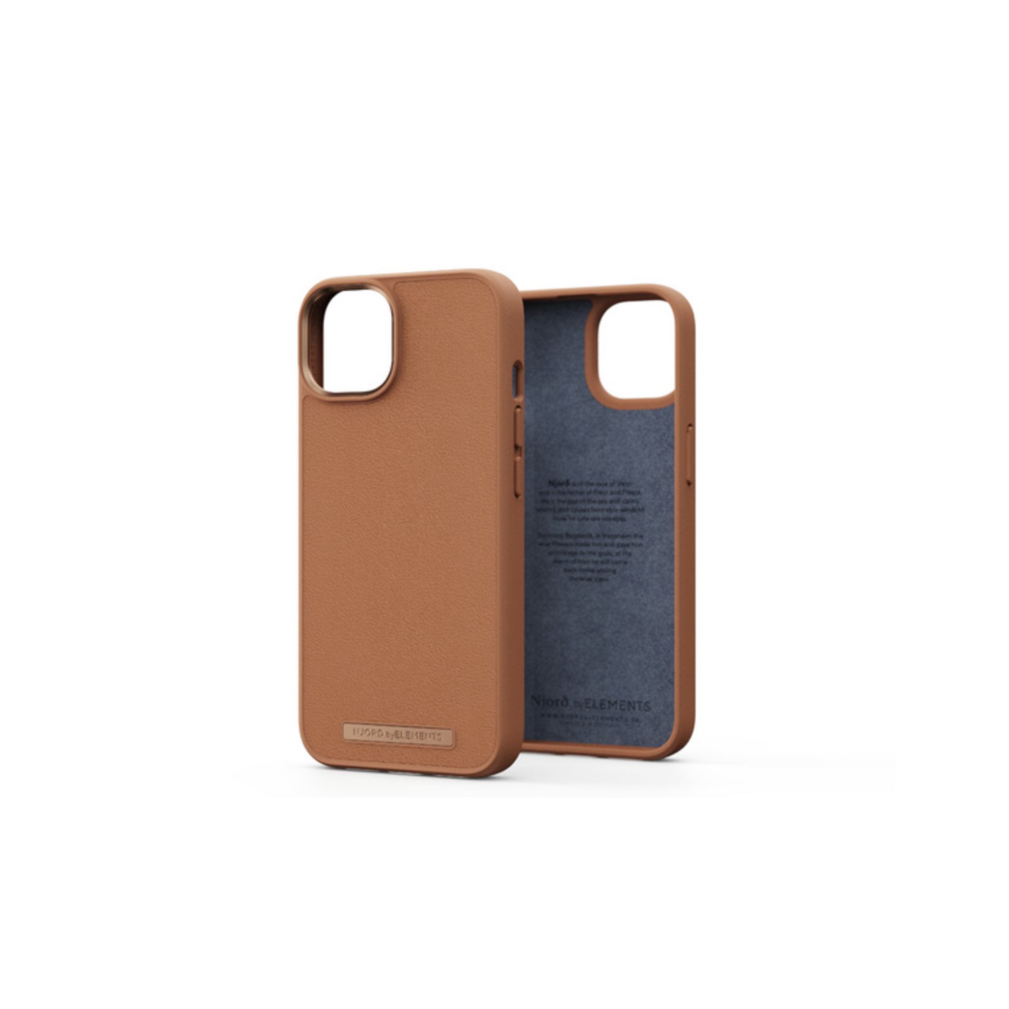 NJORD BYELEMENTS Njor&eth; Coque cuir pour iPhone 14 Cognac-CAMEL