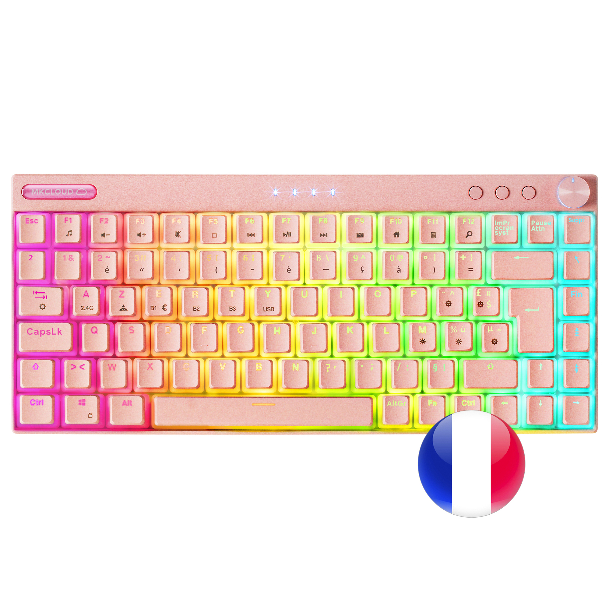 Mars Gaming MKCLOUDPBFR clavier Jouer USB + Bluetooth AZERTY Français Neuf