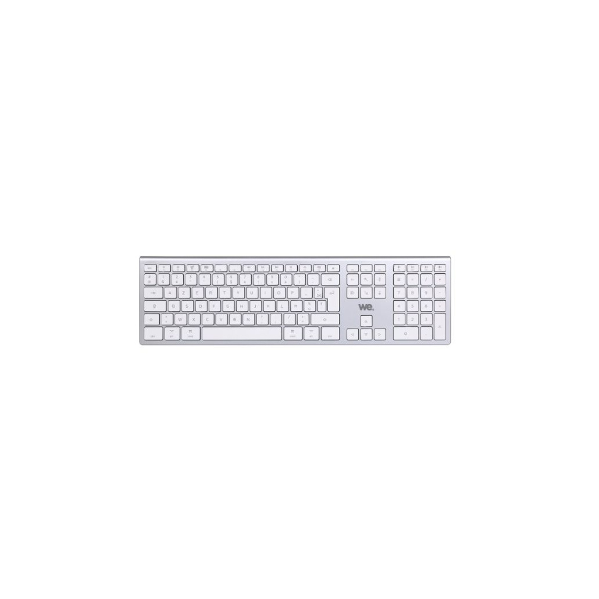 WE Clavier sans fil Bluetooth MacOS double connextion Bluetooth Batterie rechargeable intégrée aspect Alu Neuf