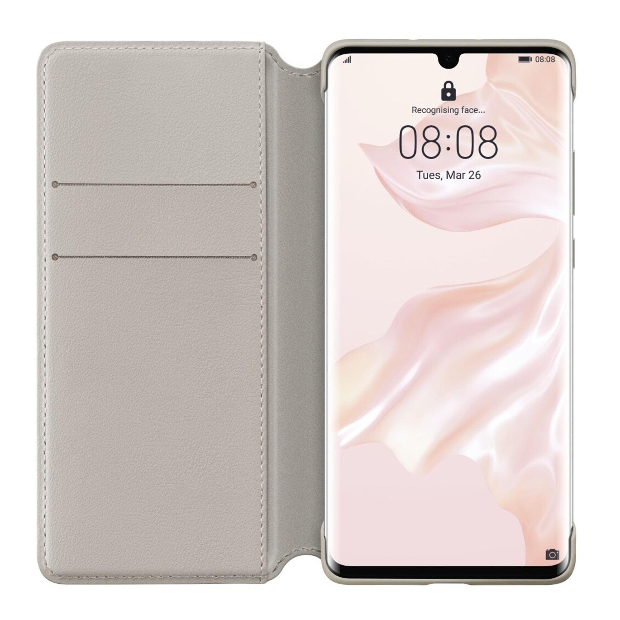 Funda de cartera para HUAWEI P30 Pro (New Edition), caqui - Nuevo