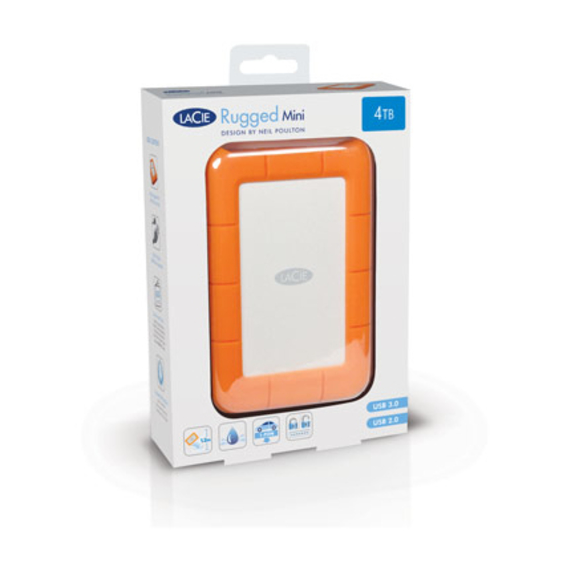 LaCie Rugged Mini Portable 2.5" Disque Dur Externe pour PC Mac iPad & iPhone Data Rescue Service LAC9000298