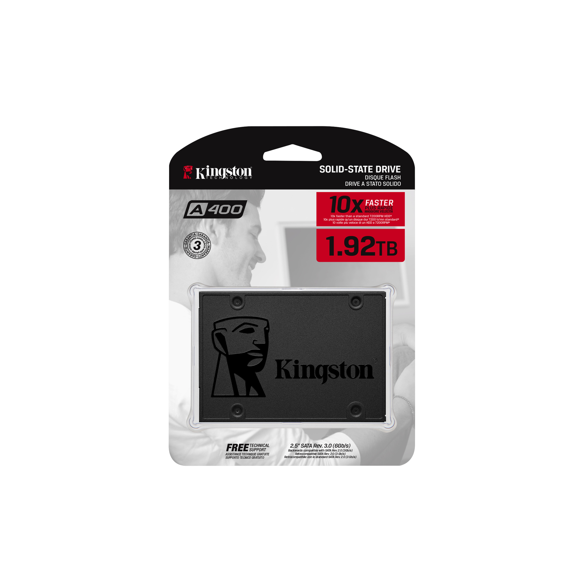 Kingston A400 SSD 1.92 To interne 2.5 SATA 6Gb/ - vue 10