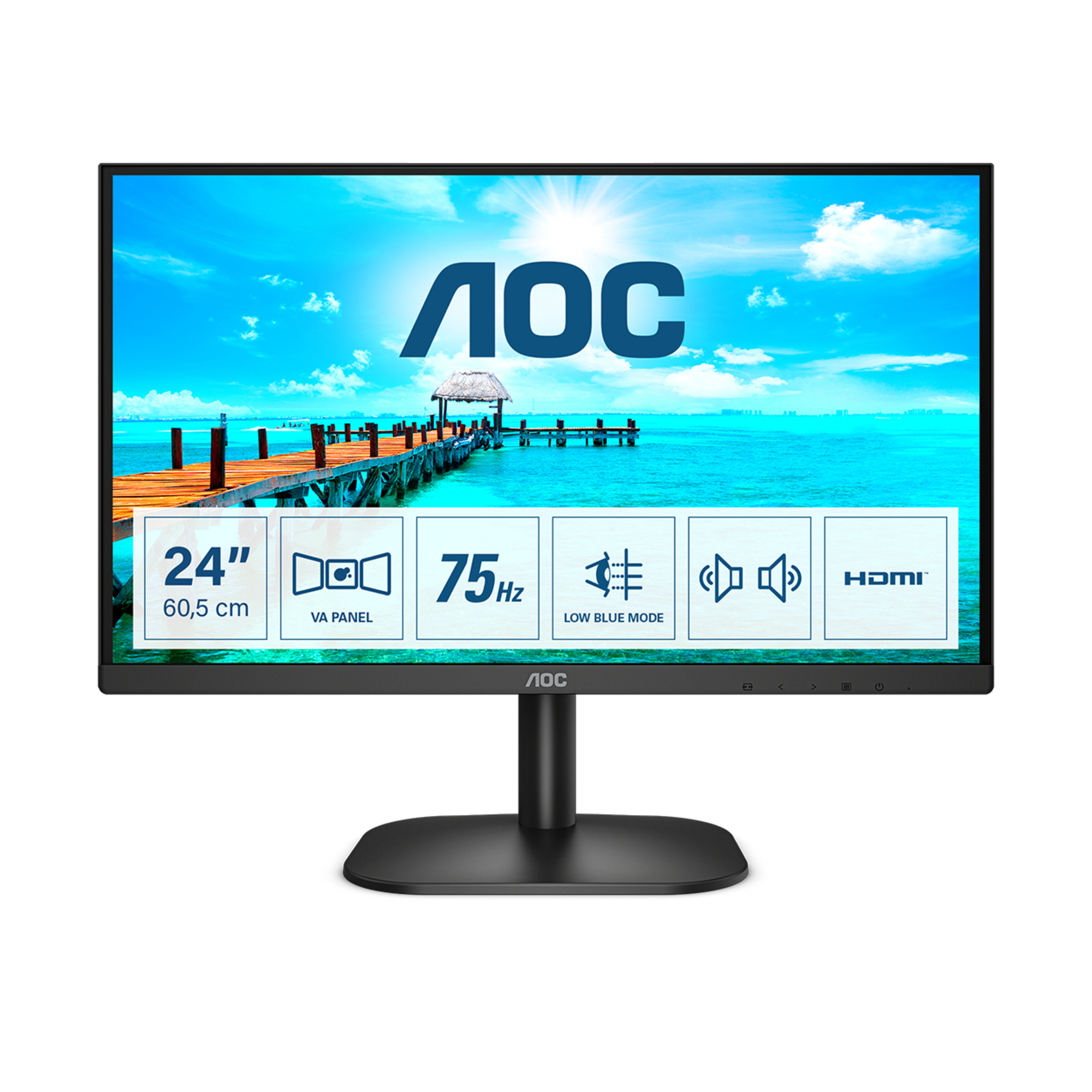 AOC B2 24B2XDAM LED display 60,5 cm (23.8 ) 1920 x 1080 pixels Full HD Noir - Neuf