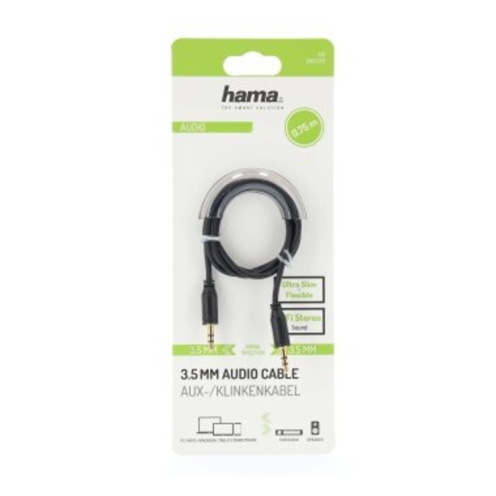 Hama Flexi Slim câble audio 0 75 3 5mm Neuf - vue 3