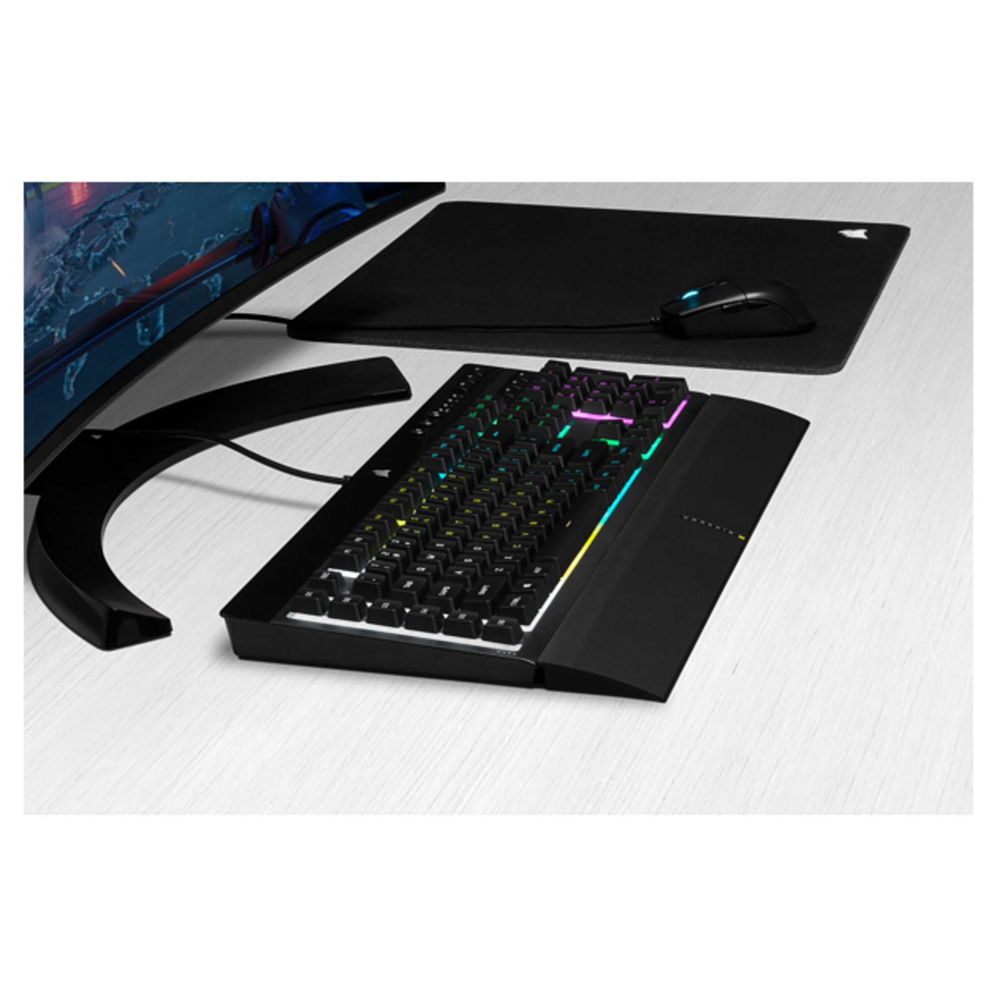 Corsair K55 RGB PRO clavier Jouer USB AZERTY Belge Noir - Neuf