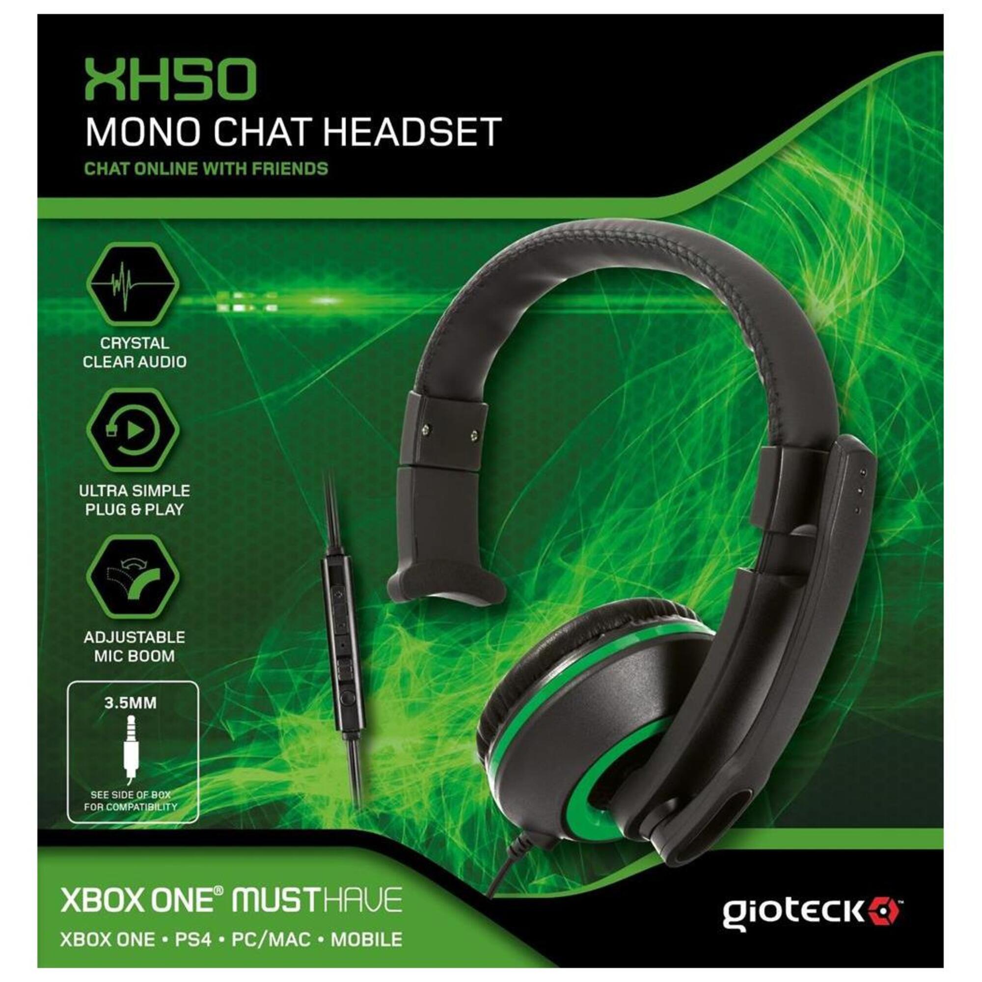 Gioteck XH50 Micro Casque Mono Chat pour iPhone/iPad/Xbox/PS4/PC vert - Neuf