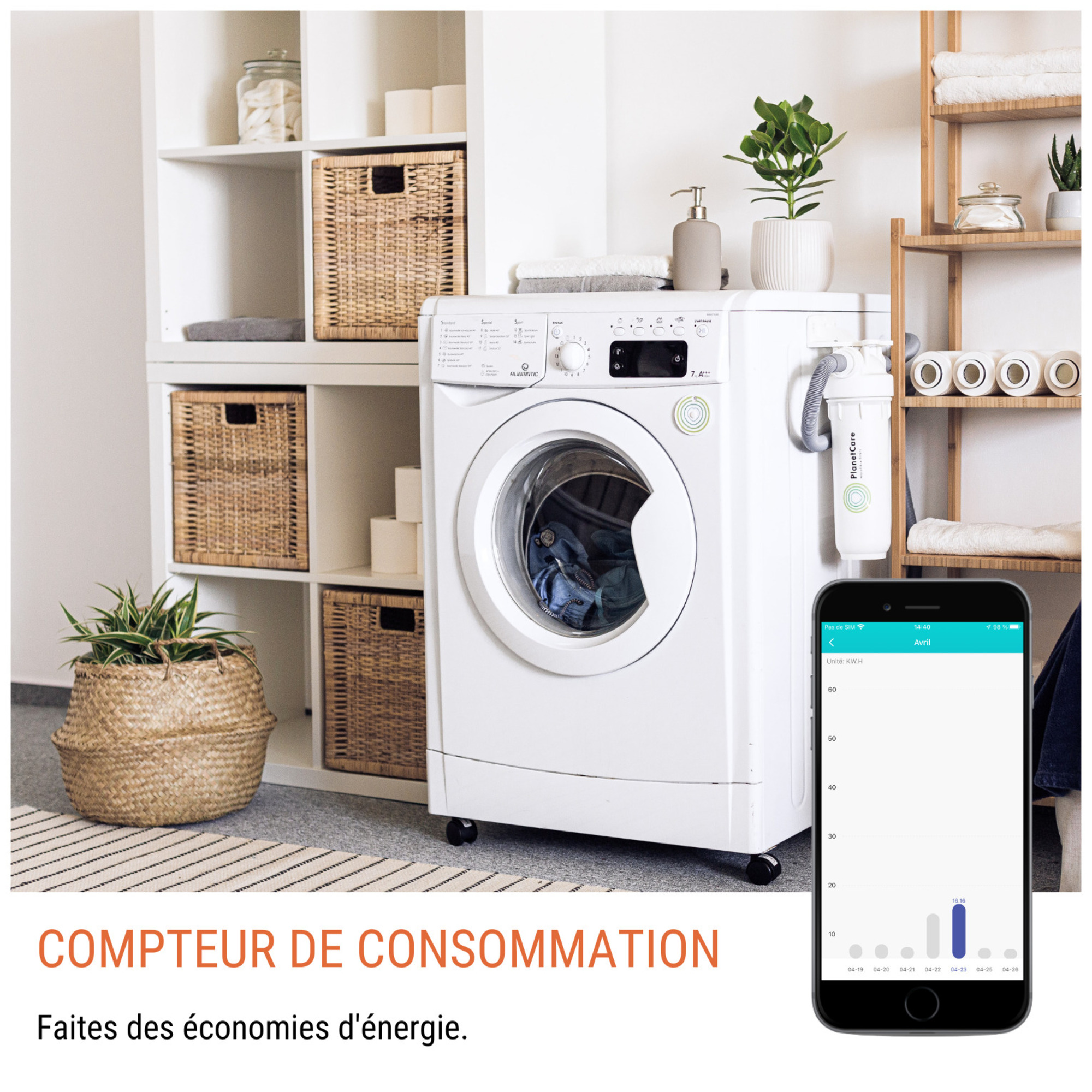 Prise Wi Fi KONYKS Priska USB 2 prises USB A Compteur de consommation - vue 3