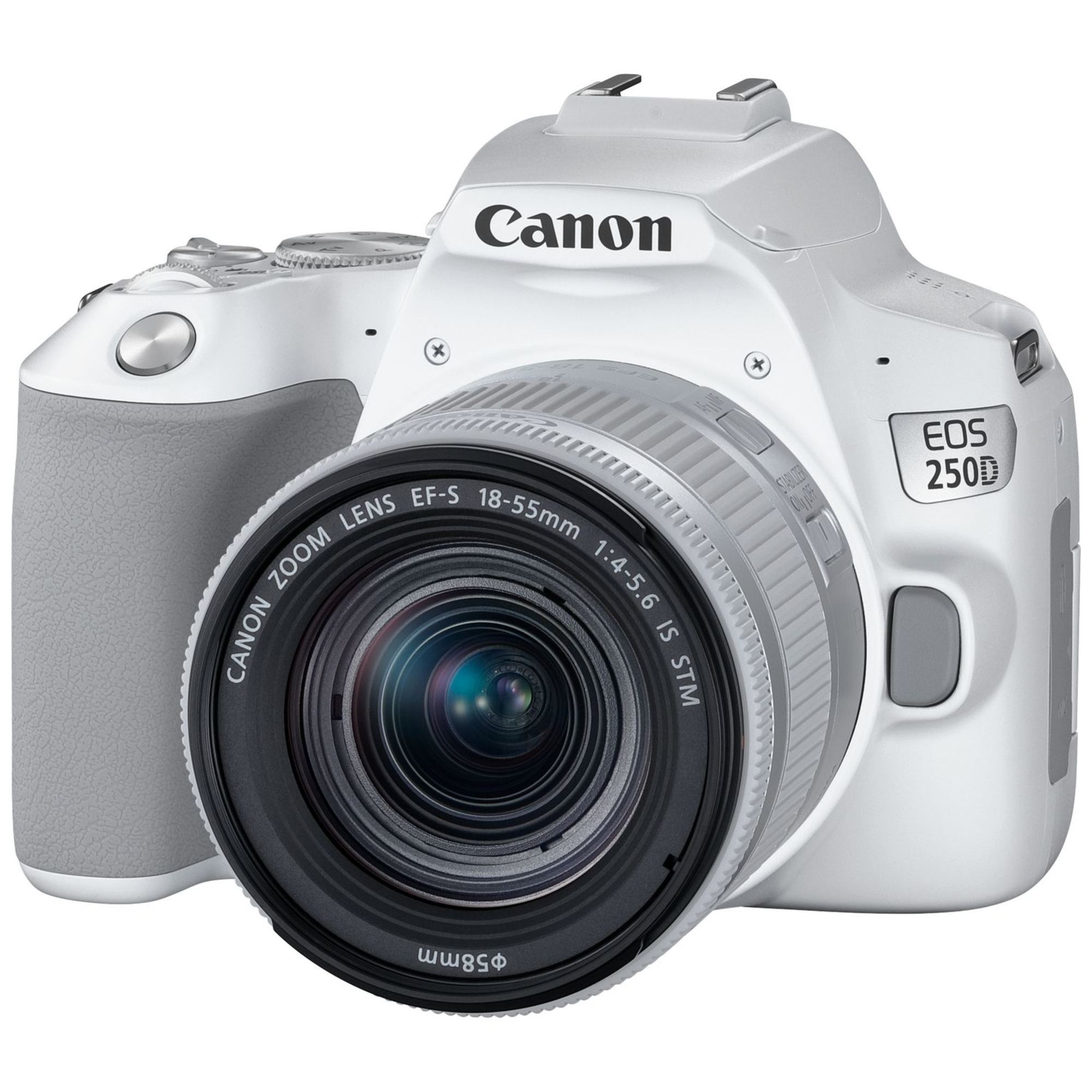 Canon EOS 250D + EF-S 18-55mm f/4-5.6 IS STM Kit d'appareil-photo SLR 24,1 MP CMOS 6000 x 4000 pixels Blanc - Neuf