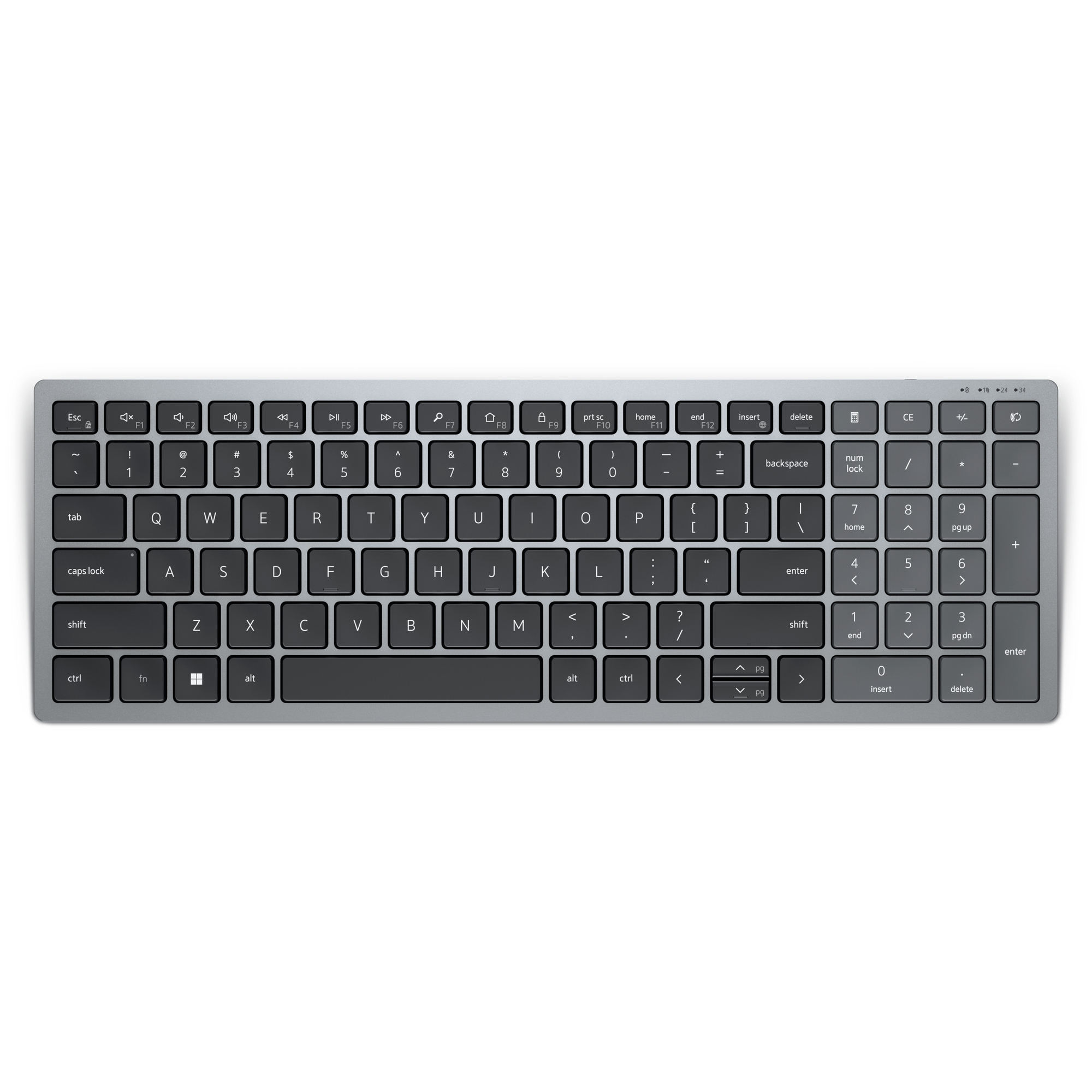 DELL KB740 clavier Bureau RF sans fil + Bluetooth QWERTY US International Gris, Noir - Neuf