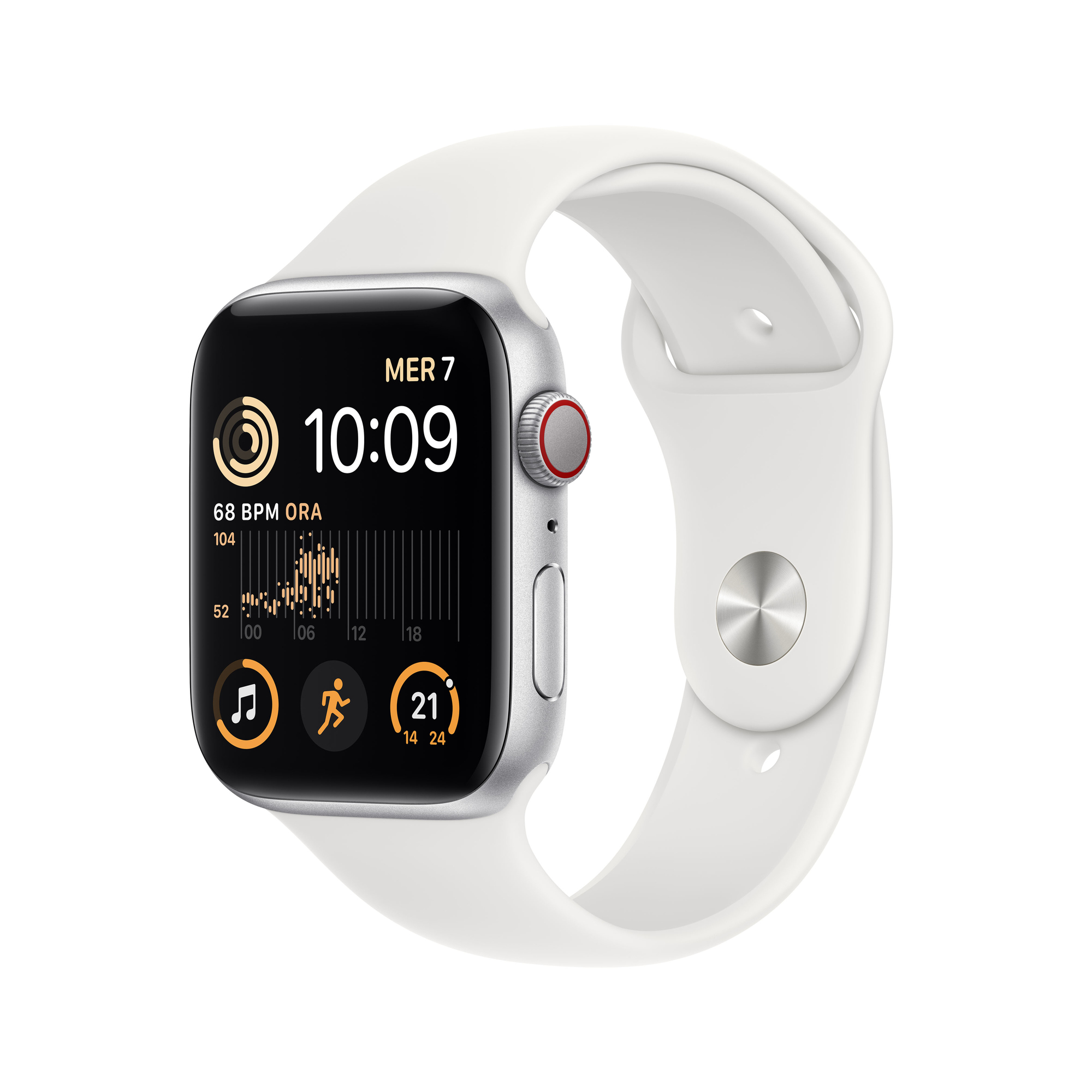 Watch SE (2022) 44 mm - GPS + Cellular - Boîtier Aluminium - Blanc - Très bon état