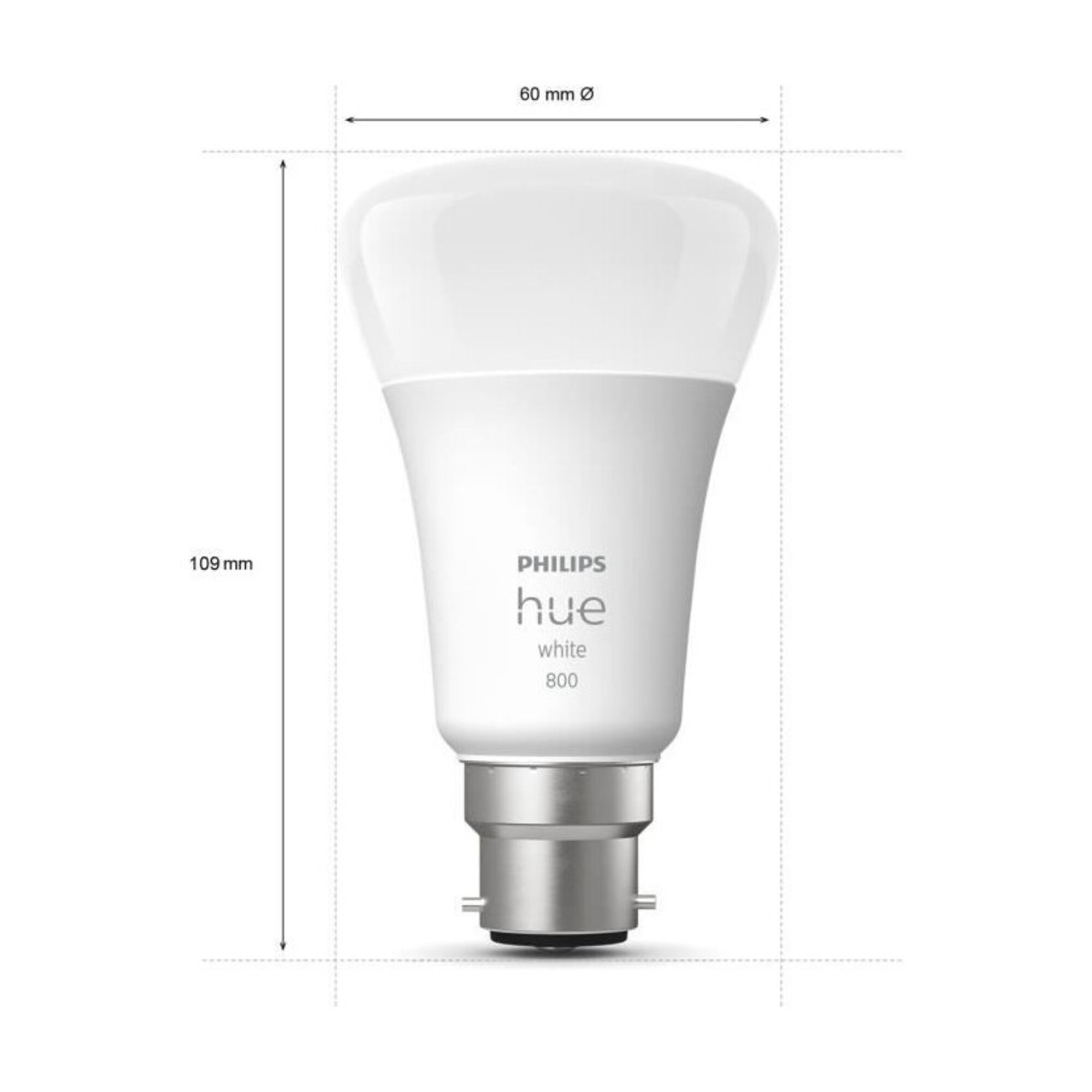 PHILIPS Hue White - Ampoule LED connectée 9,5W - B22 - Compatible Bluetooth - Pack de 2 - Neuf