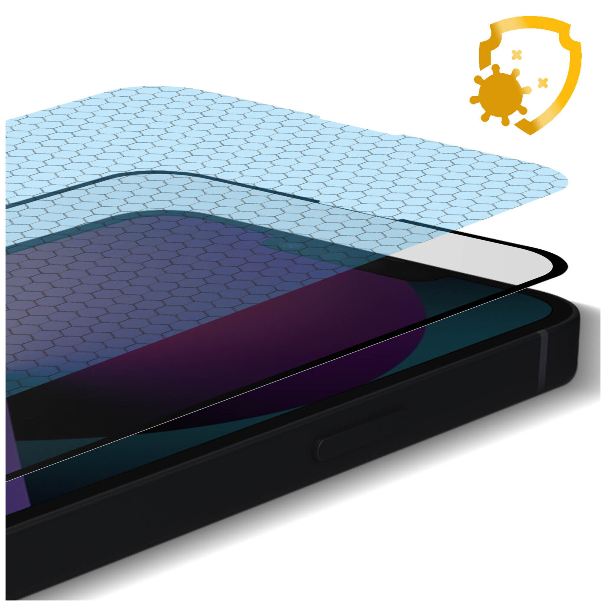 Tiger Glass Plus Verre Trempe Anti Lumiere Bleuei Phone 13/13 Pro Transparent - vue 3
