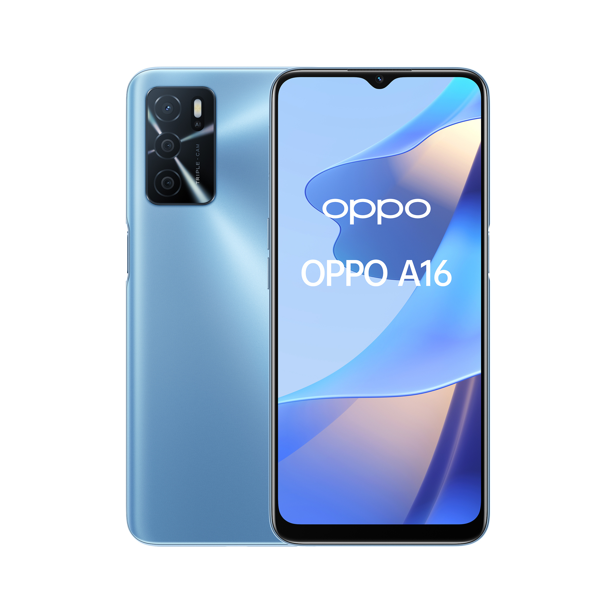 Oppo A16 32 Go, Bleu, débloqué - Très bon état