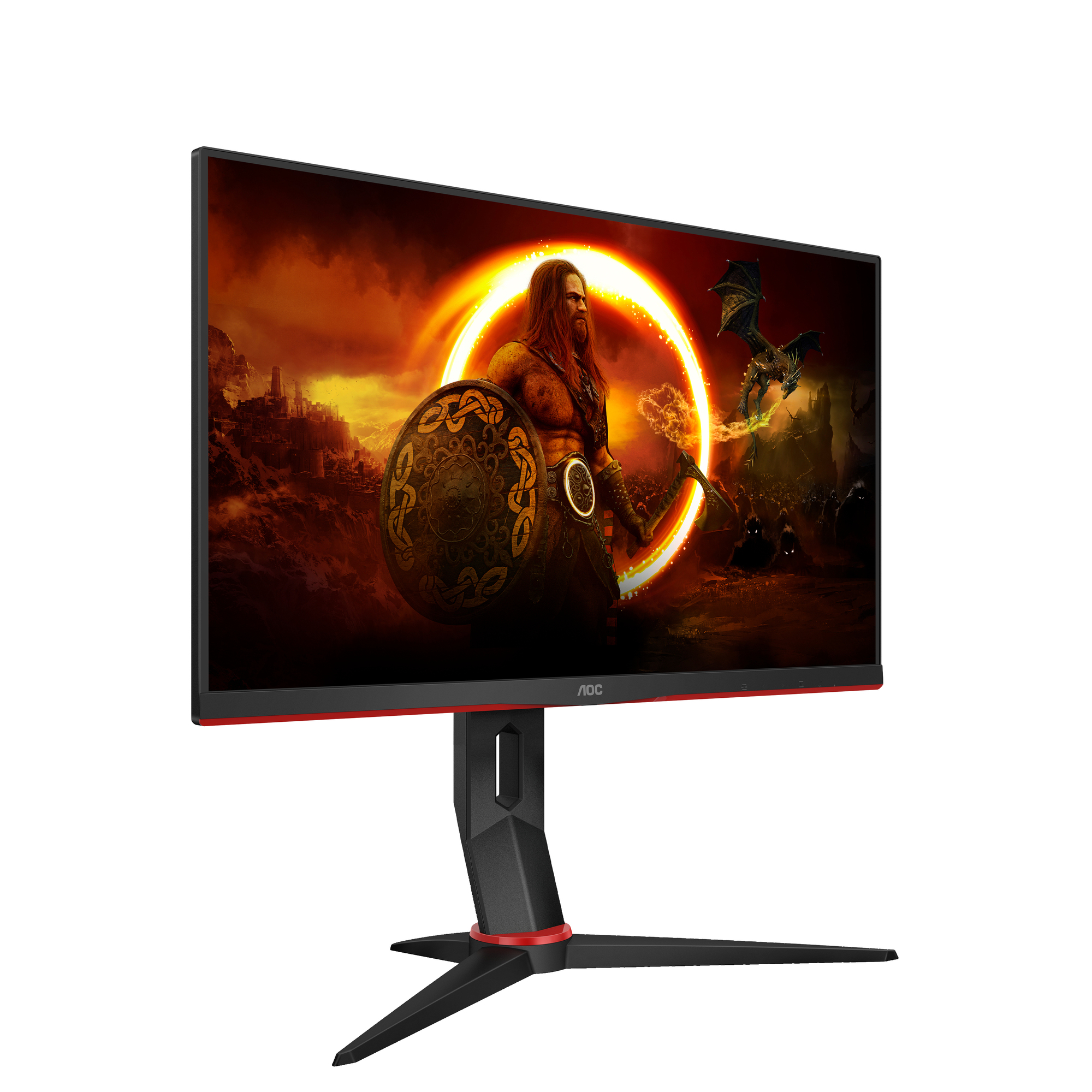 AOC 24G2SU/BK écran plat de PC 60,5 cm (23.8 ) 1920 x 1080 pixels Full HD Noir, Rouge - Neuf