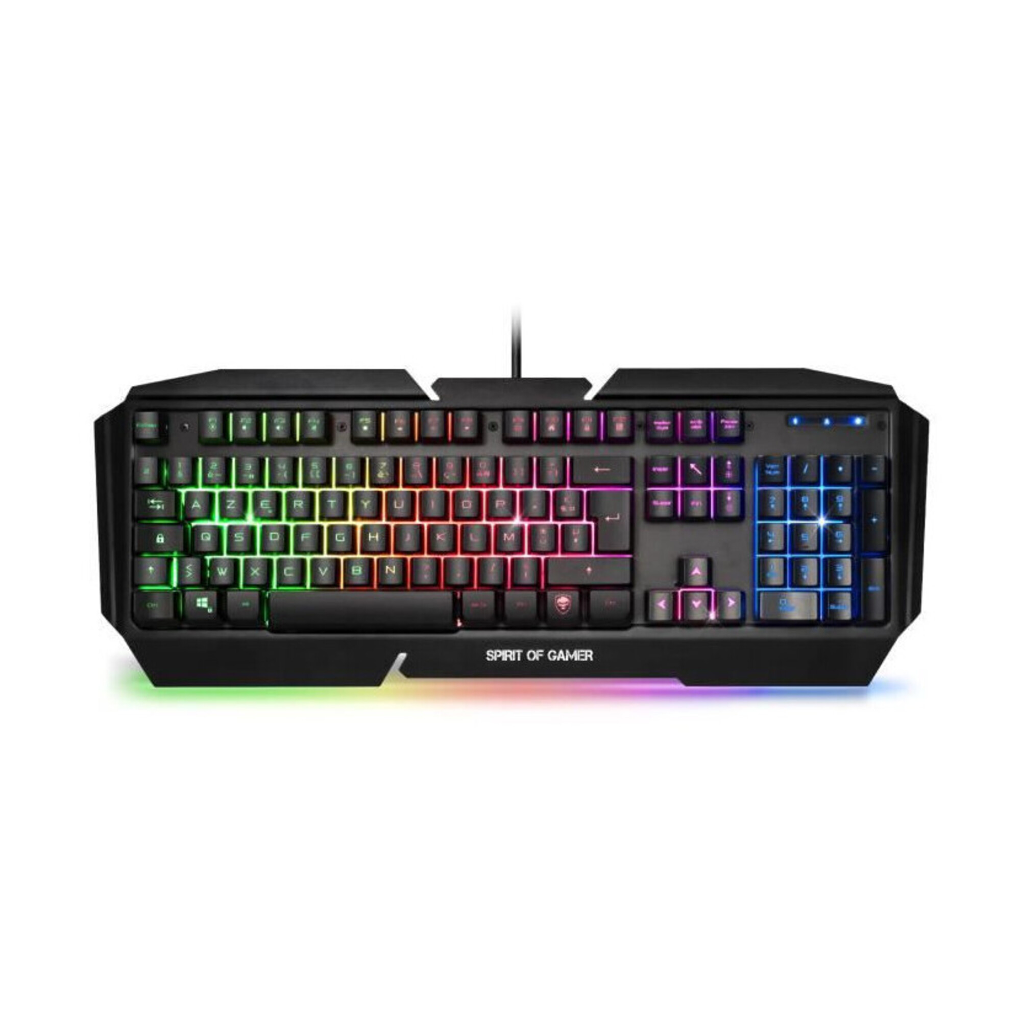 SPIRIT OF GAMER ULTIMATE 500 Pack Gaming 4 en 1 Souris 6400DPI Tapis Médium Clavier Semi Mécanique Casque Multiplateforme RGB - Neuf