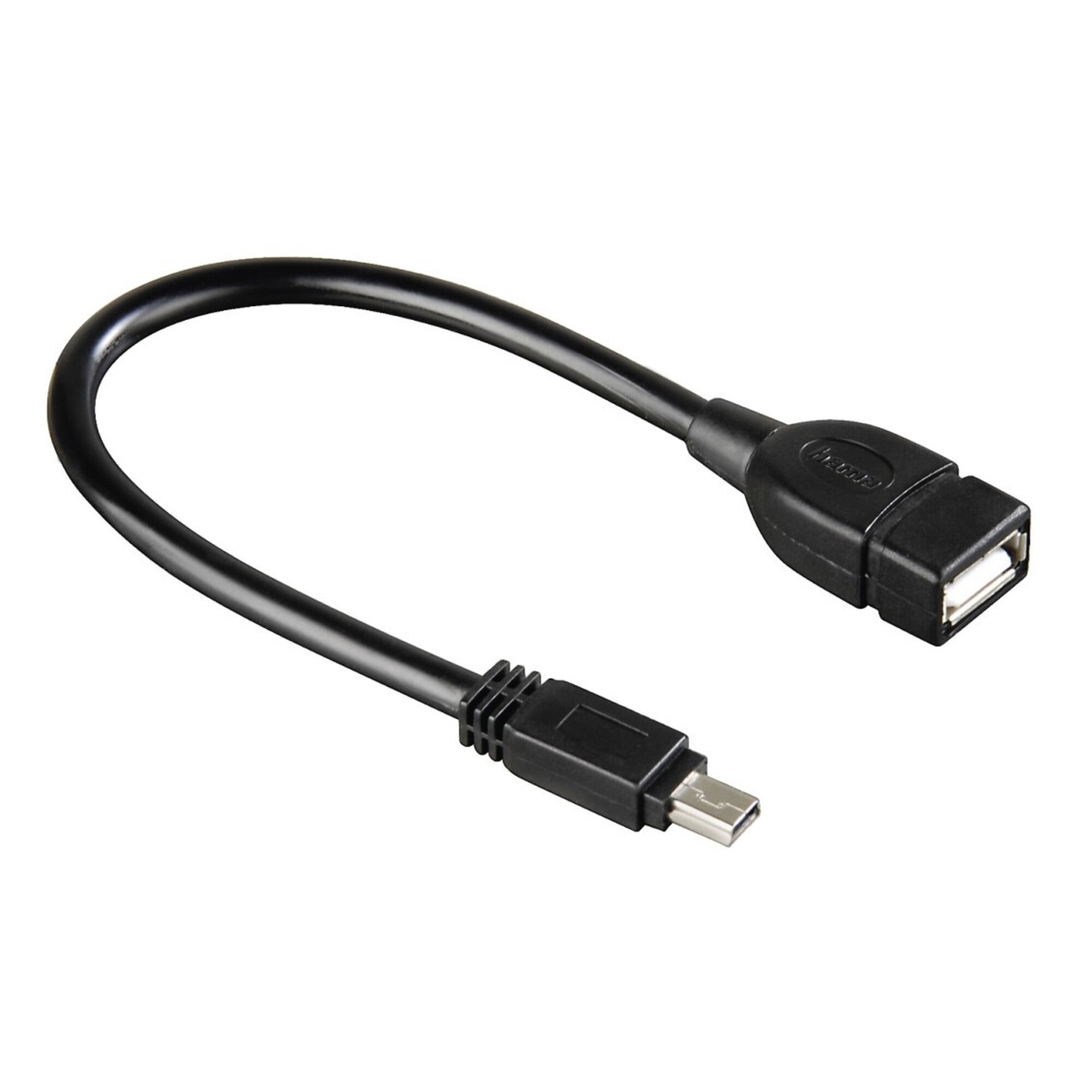 HAMA C&acirc;ble d'adaptation USB, mini USB B m&acirc;le - USB A femelle, noir - Neuf