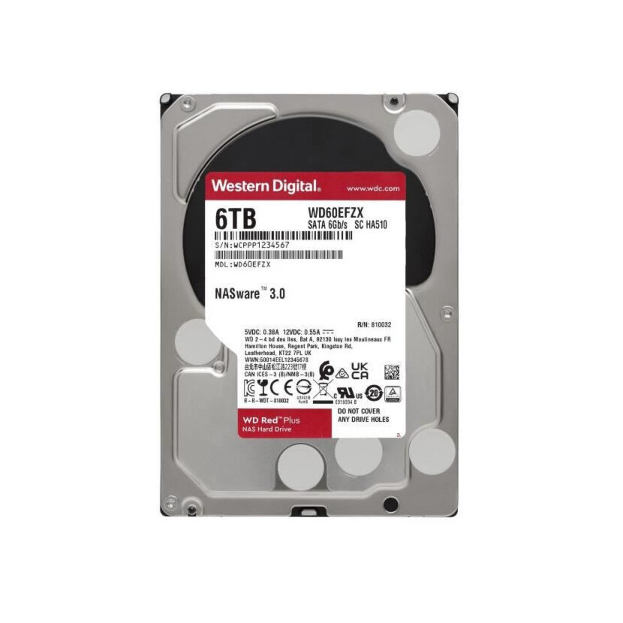 Western Digital WD Red Plus 3.5  6 To Série ATA III - Neuf