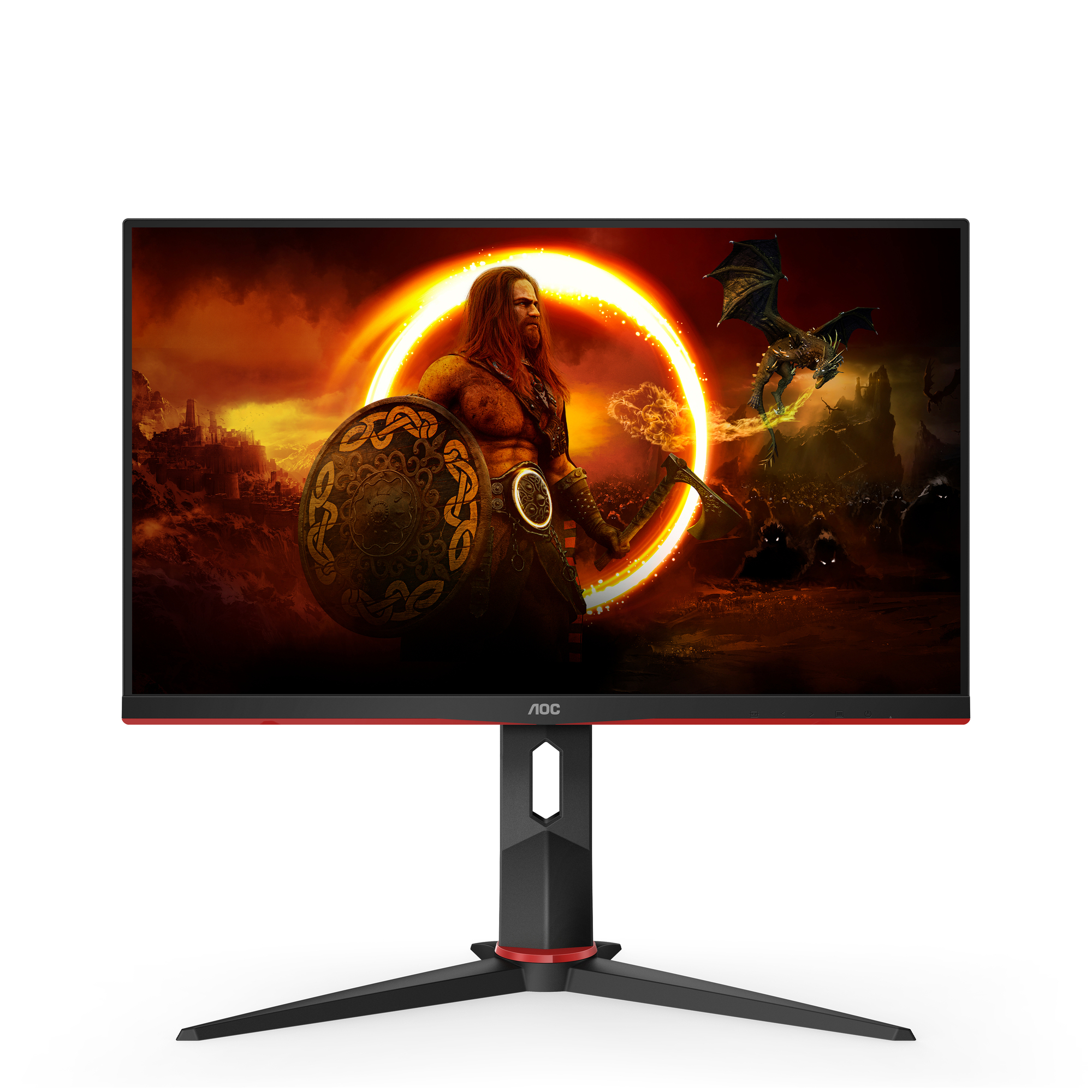 AOC 24G2SU/BK écran plat de PC 60,5 cm (23.8 ) 1920 x 1080 pixels Full HD Noir, Rouge - Neuf