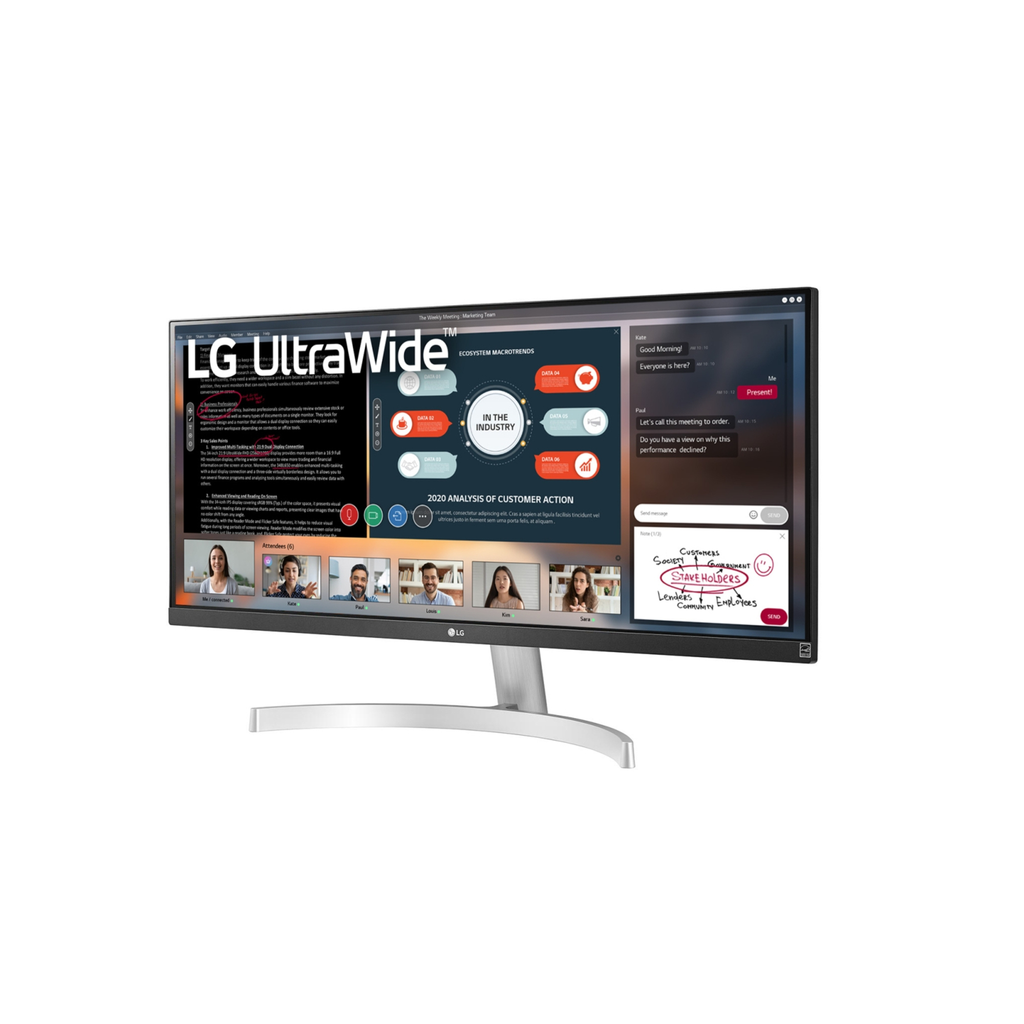 LG 29WN600-W écran plat de PC 73,7 cm (29 ) 2560 x 1080 pixels Full HD Ultra large LED Argent - Neuf