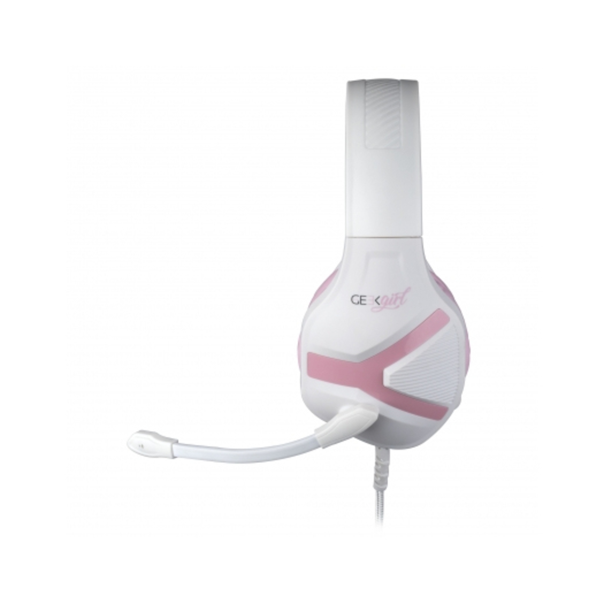 Konix Geek Girl Crystal Casque Avec fil Arceau Jouer Rose, Blanc - Neuf