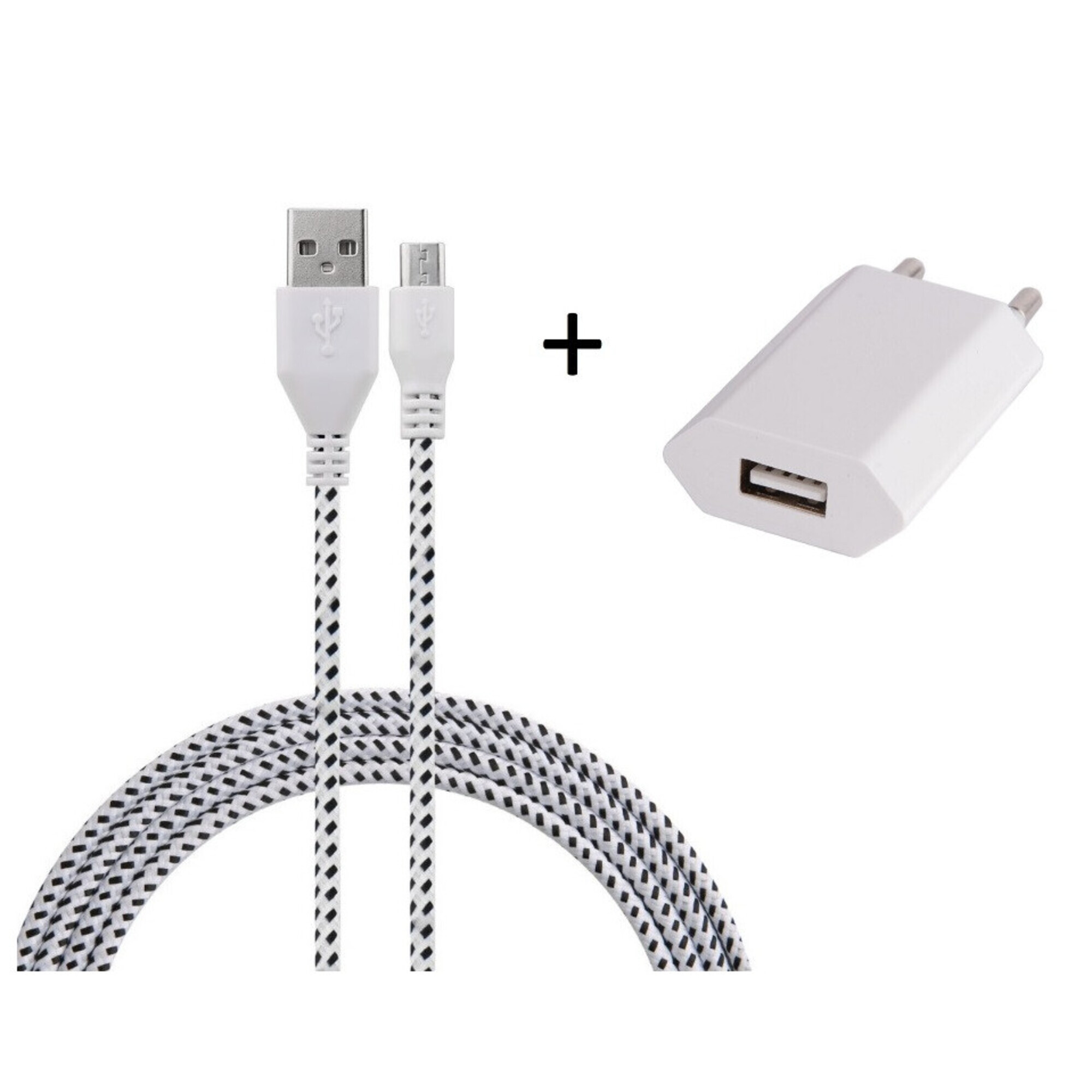 Pack Chargeur pour Manette Playstation 4 PS4 Smartphone Micro USB Cable Tresse 3m Chargeur + Prise Secteur USB Murale Android Neuf