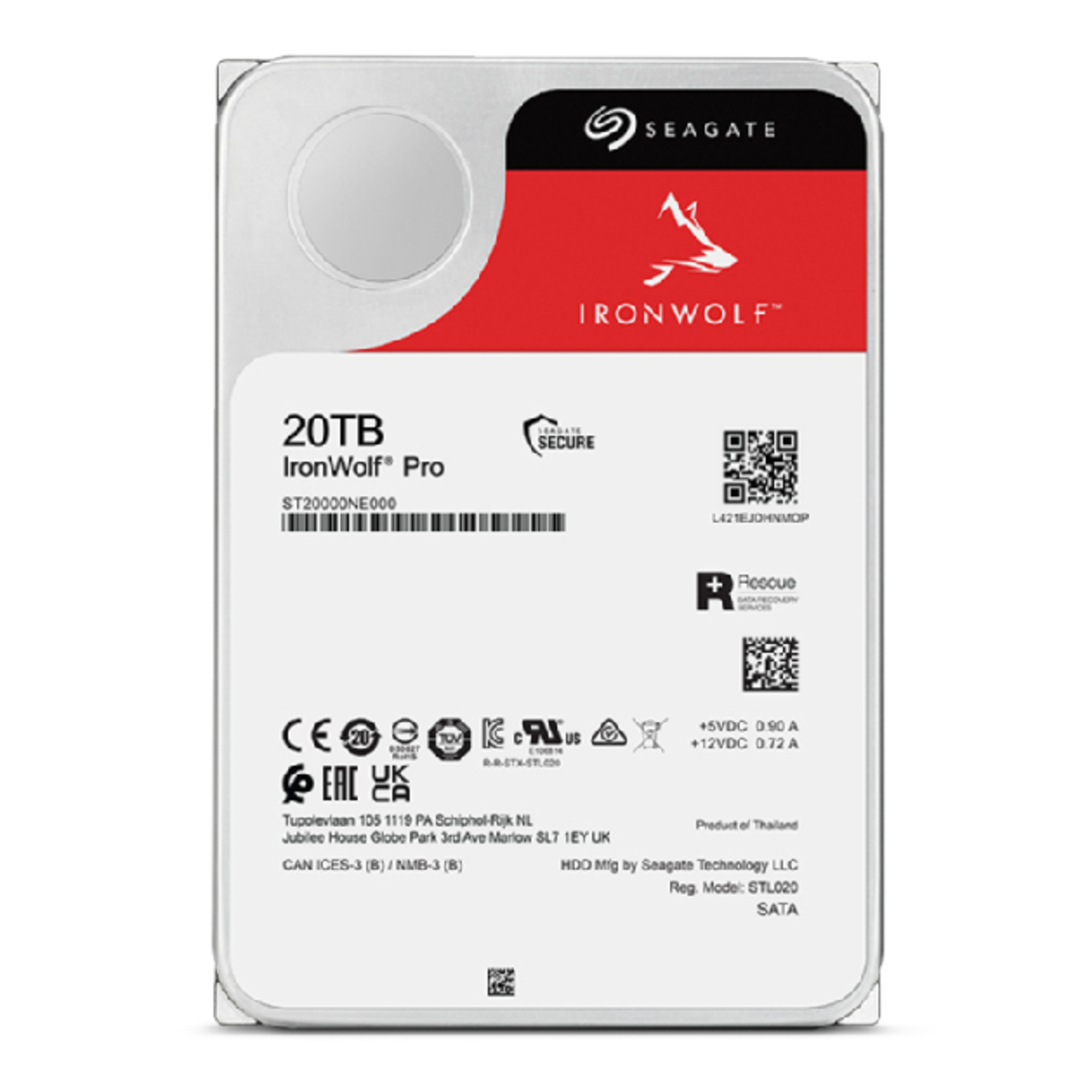 Seagate IronWolf Pro ST20000NE000 Disque dur 20 To interne 3.5 SATA 6Gb/ 7200 toursmin mémoire tampon : 256 Mo avec de Seagate Rescue Data Recovery - vue 2