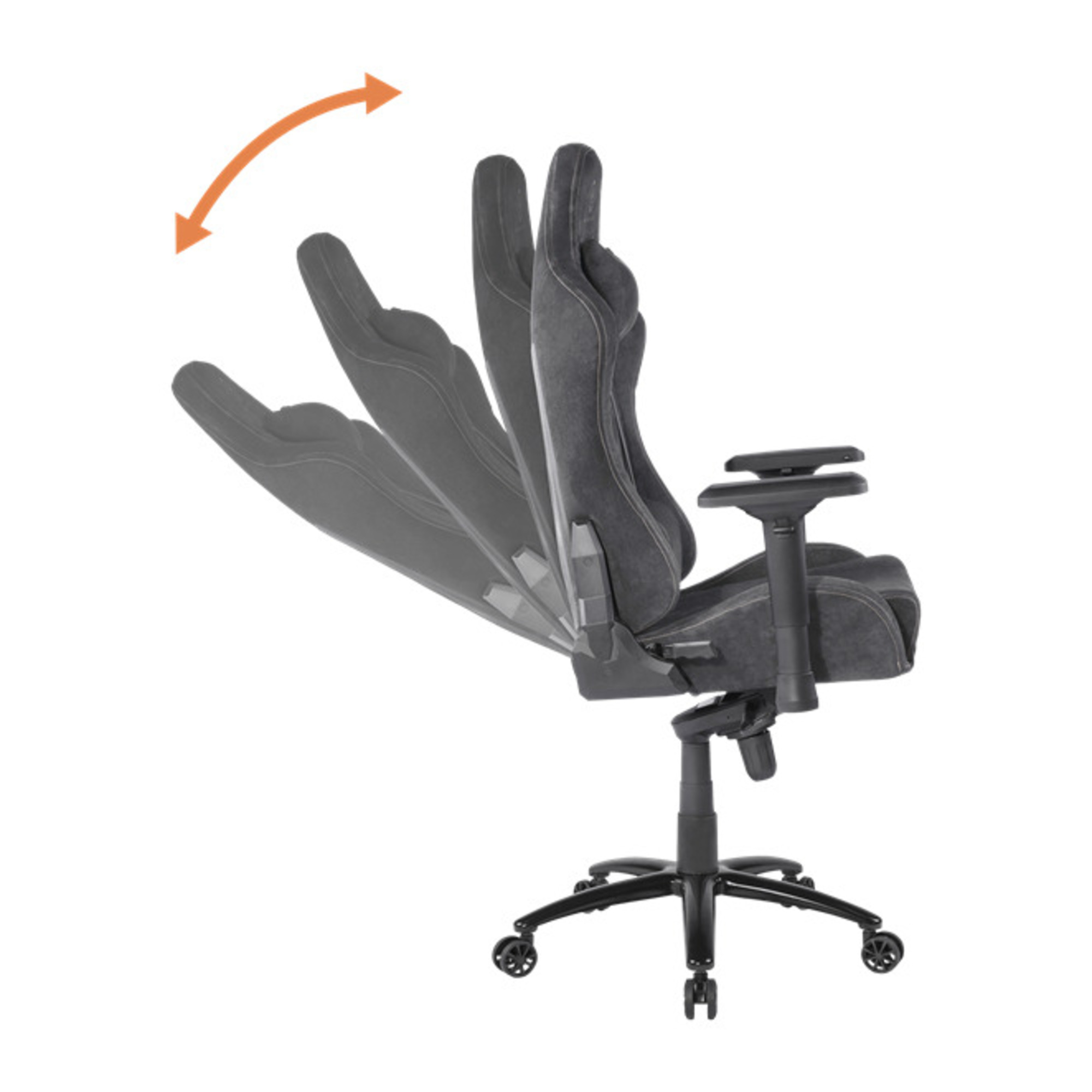 DELTACO GAMING - Fauteuil gaming, accoudoirs 4D, Alcantara gris foncé, max 130kg - Neuf