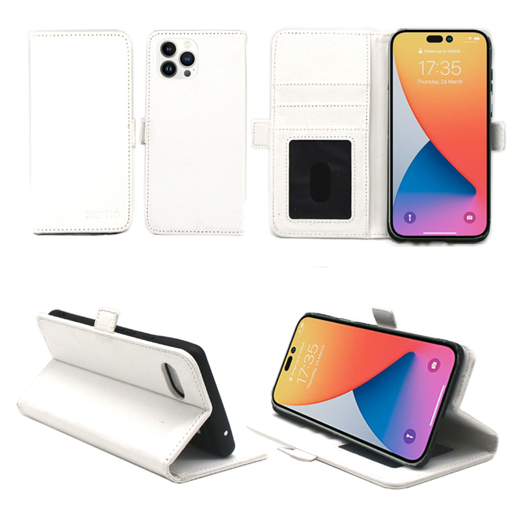 XEPTIO Apple iPhone 14 Pro 6.1 Etui / Housse pochette protection blanc - Neuf