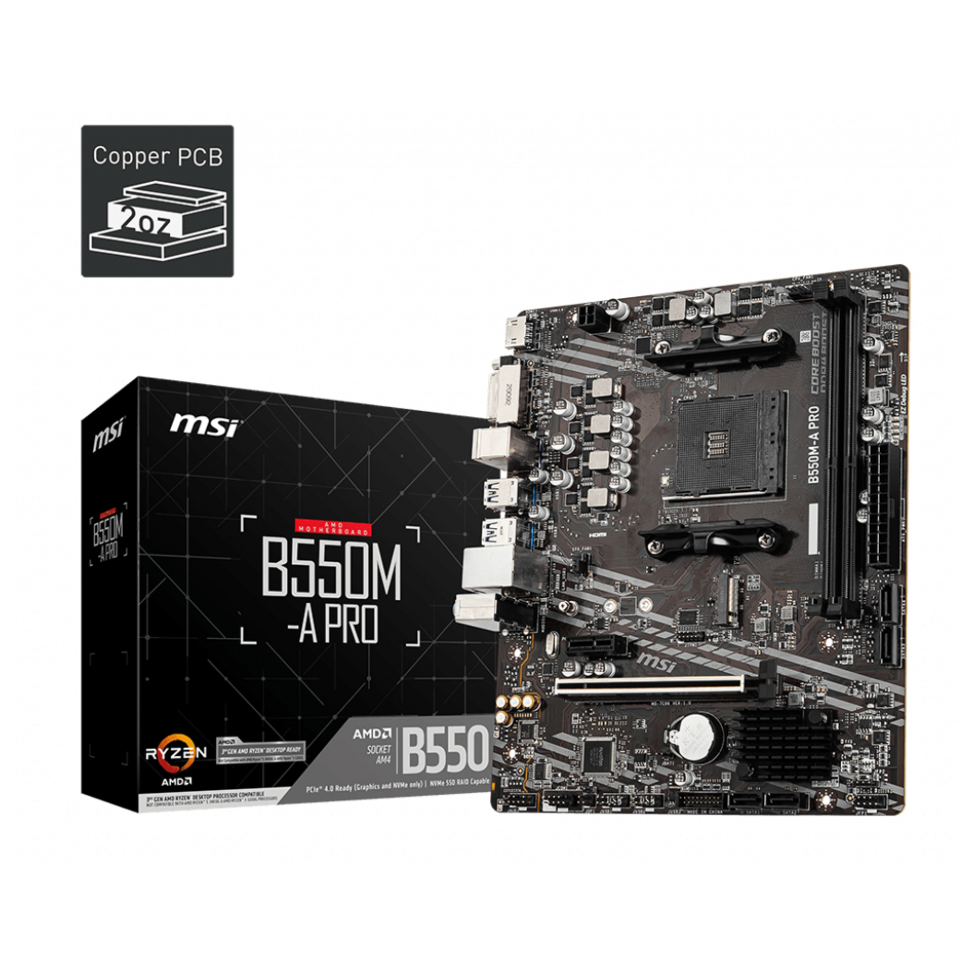 MSI B550M-A PRO carte mère AMD B550 Emplacement AM4 micro ATX - Neuf