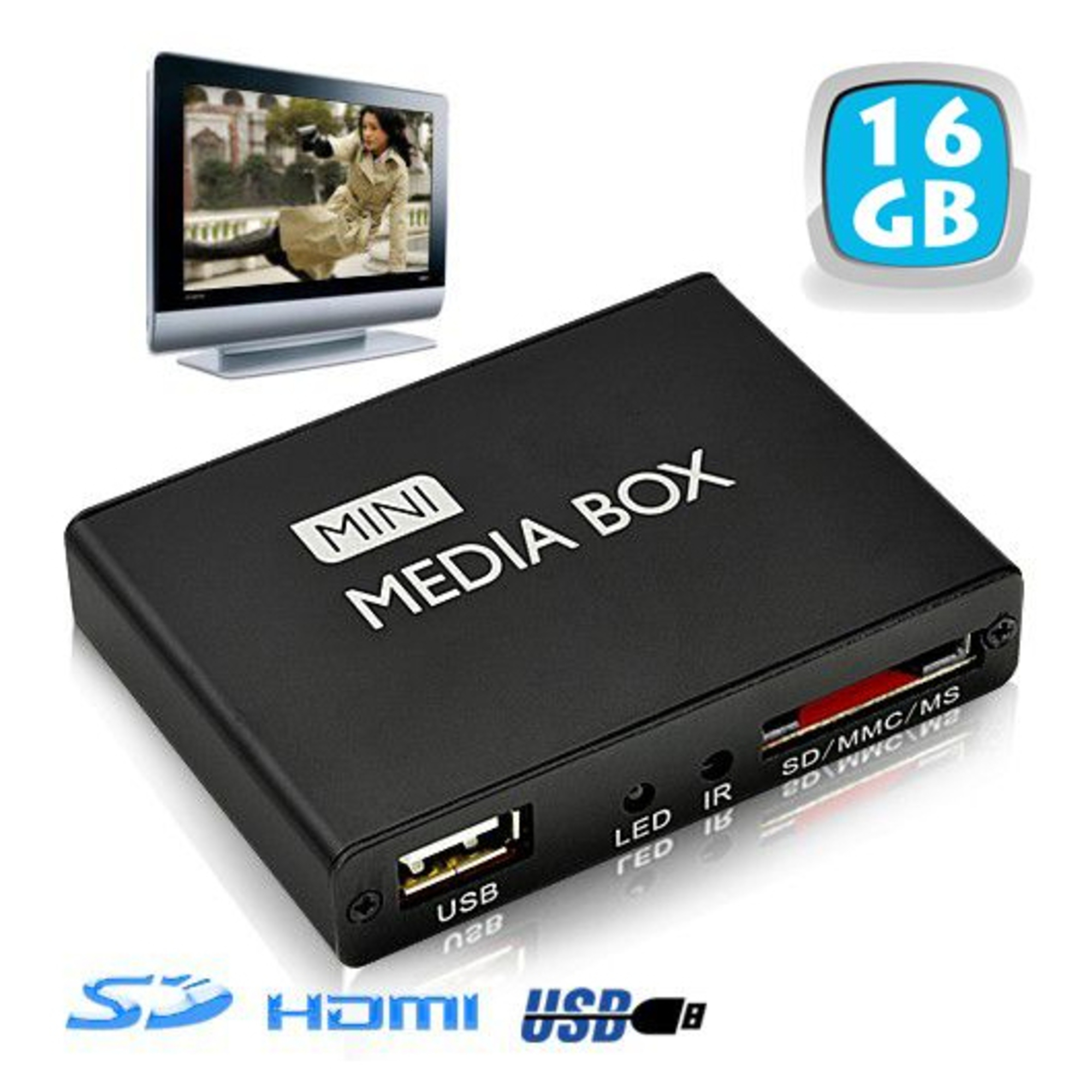 Passerelle Multimédia 16Go Full HD 1080P HDMI Av Composite USB Lecteur Cartes Sd YONIS - Neuf