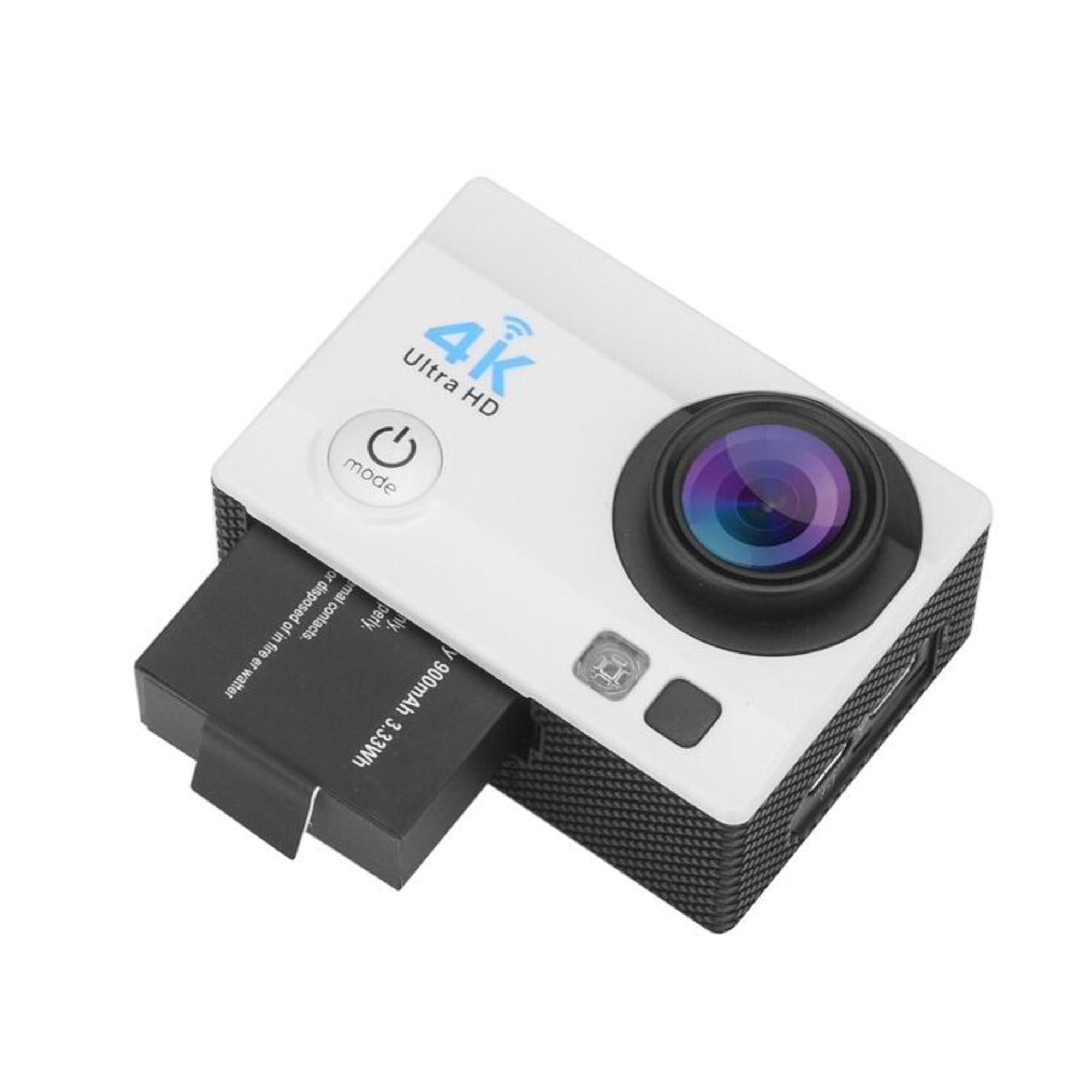 Caméra Sport 4K 16Mp Étanche Grand Angle 170° Wifi Écran LCD 2 Pouces HDMI Blanc YONIS - Neuf