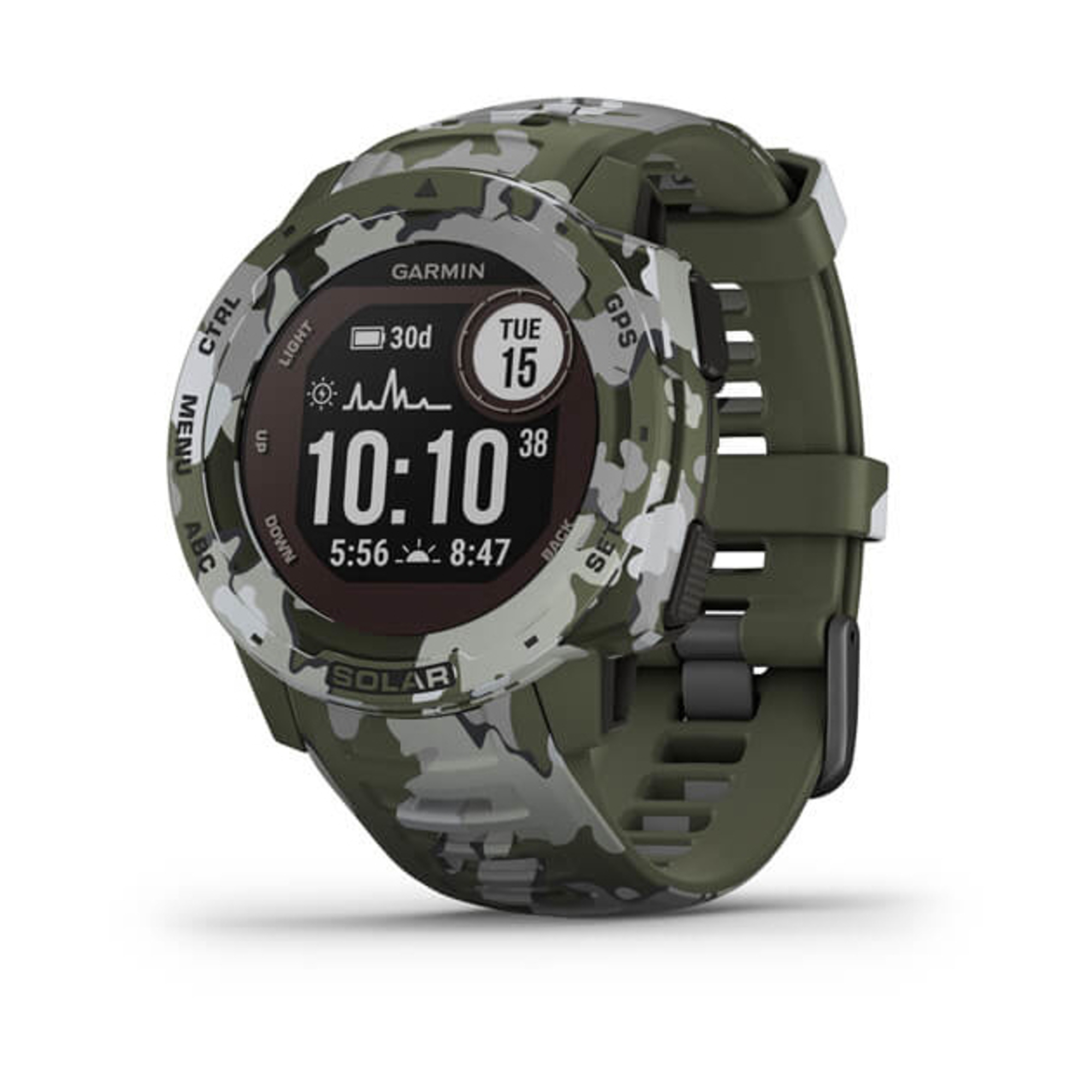 Instinct Solar Camo Edition Mip Camouflage Gps (Satellite), vert - Neuf