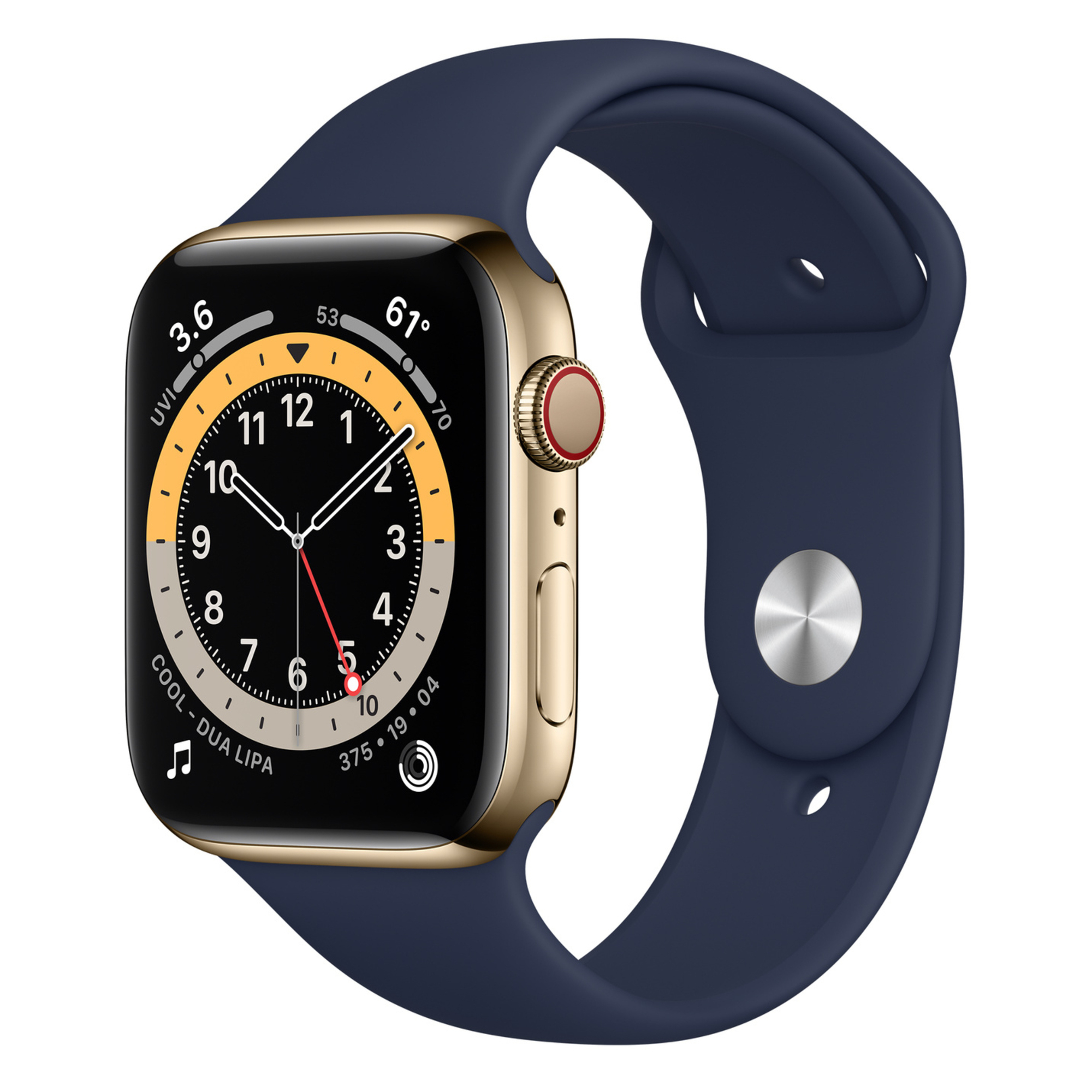 Apple Watch Series 6 OLED 44 mm Numérique 368 x 448 pixels Écran tactile 4G Or Wifi GPS satellite Bon état