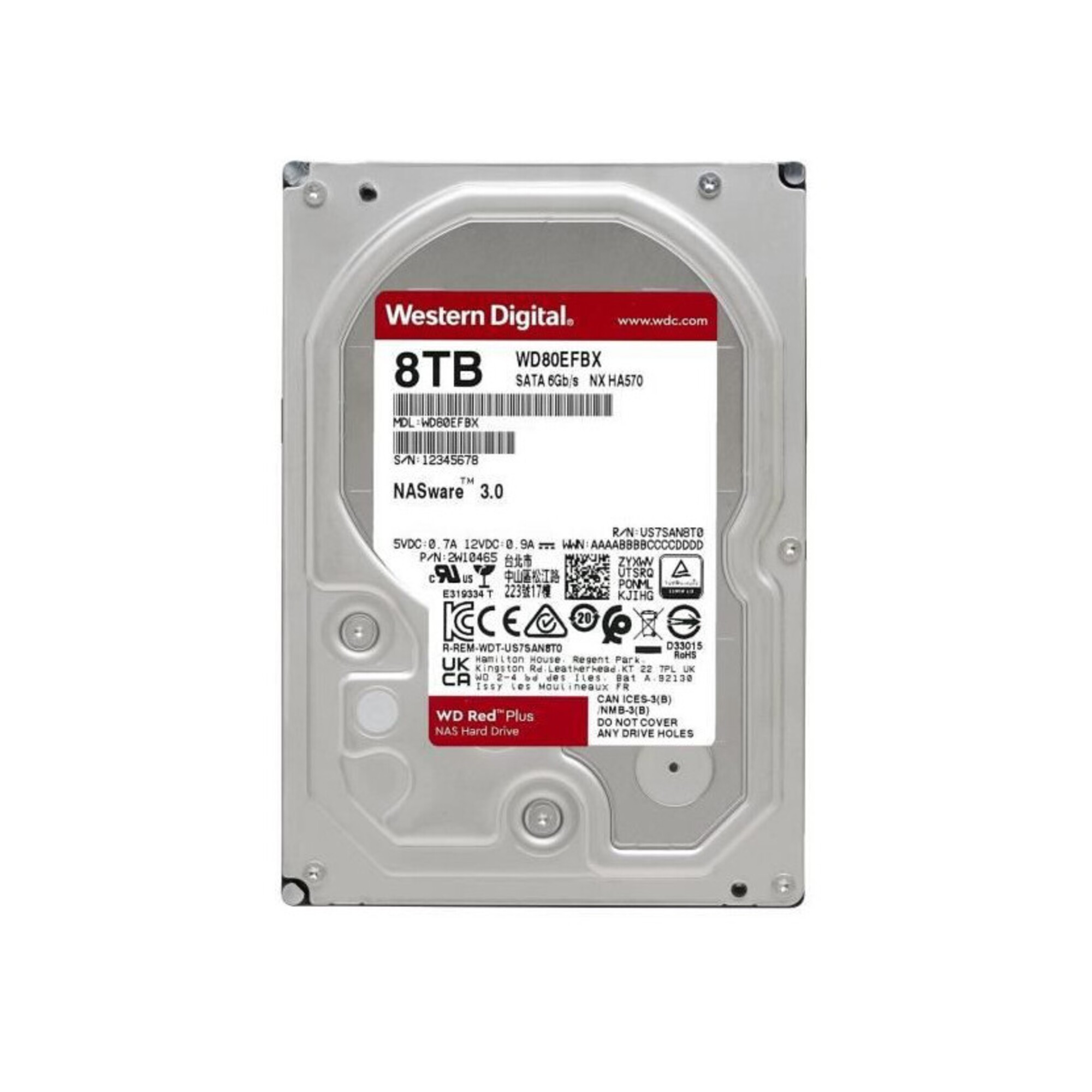 Western Digital WD Red Plus 3.5  8 To Série ATA III - Neuf