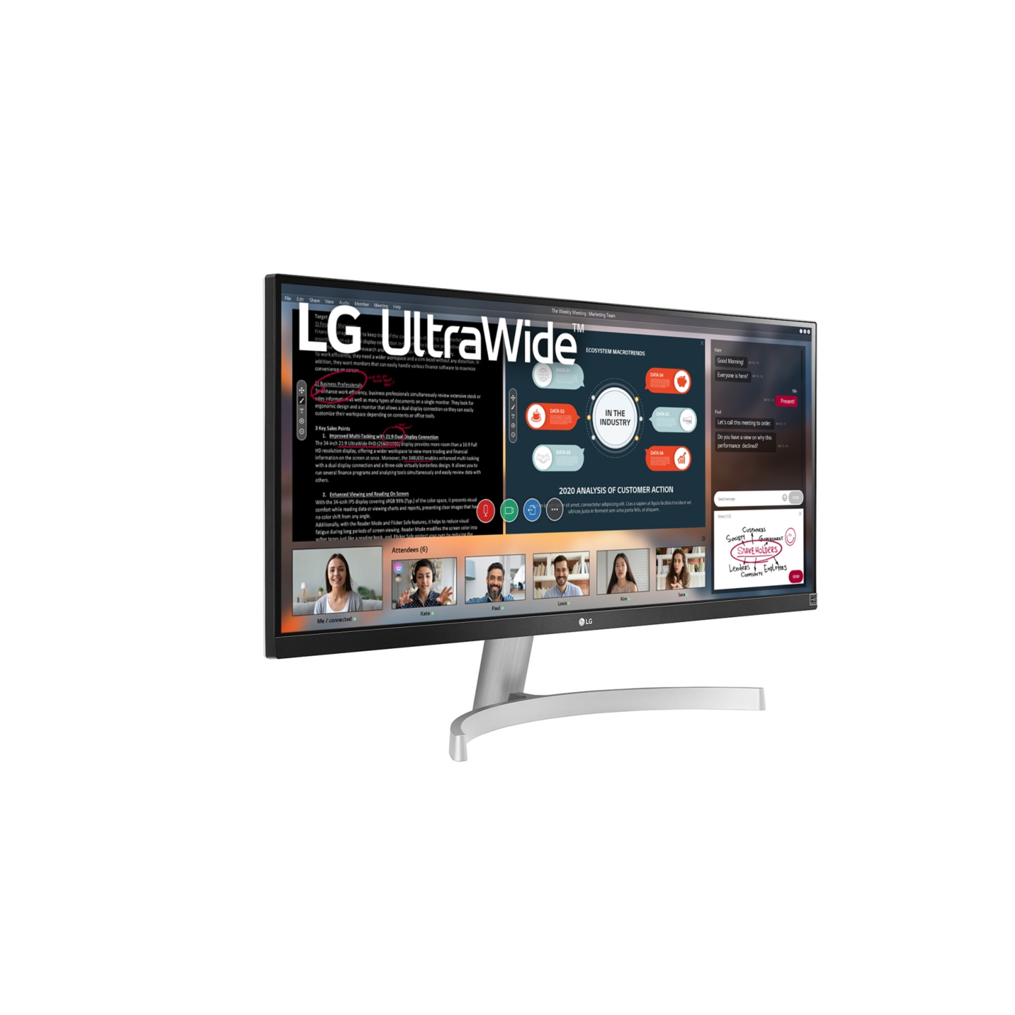 LG 29WN600-W écran plat de PC 73,7 cm (29 ) 2560 x 1080 pixels Full HD Ultra large LED Argent - Neuf