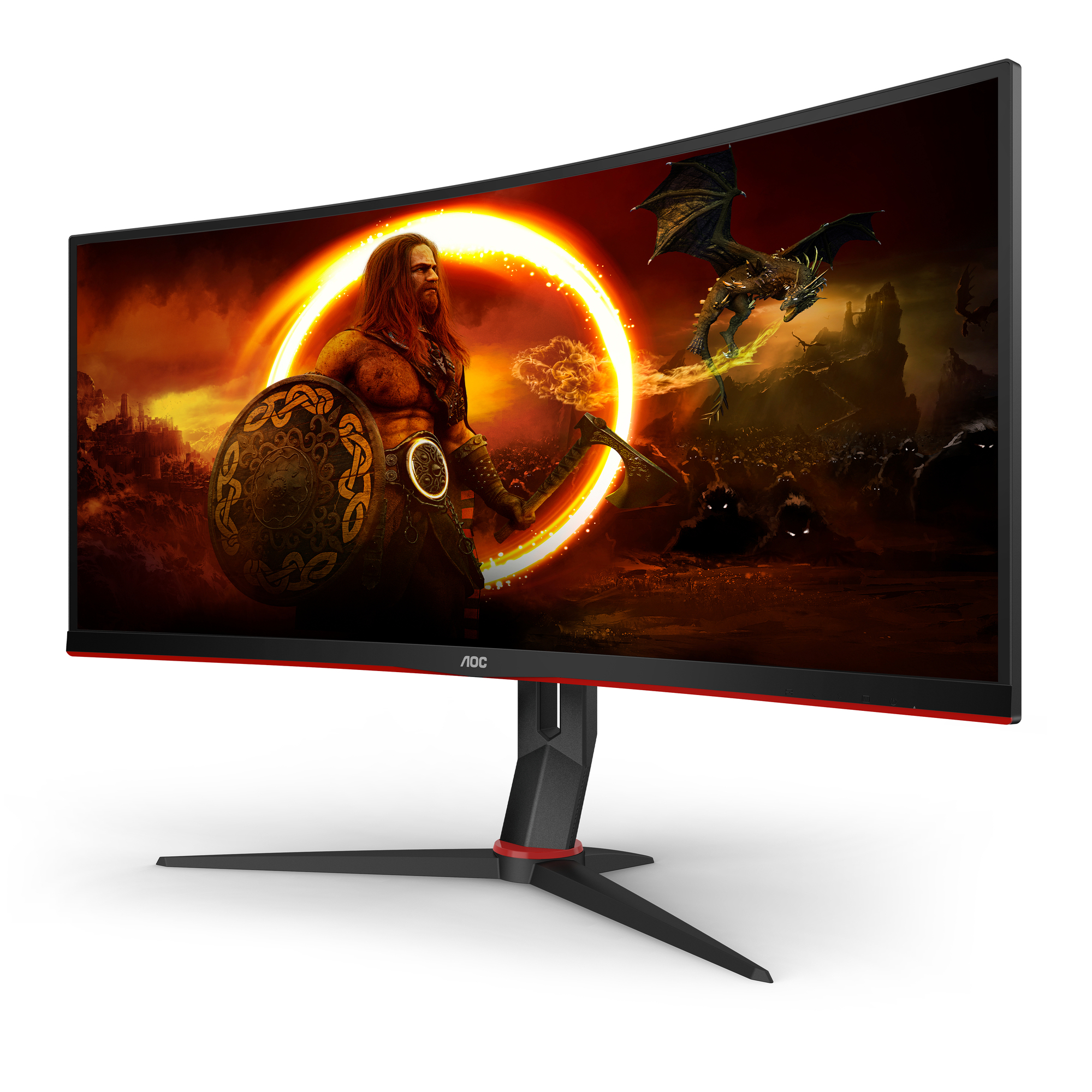 AOC G2 CU34G2X/BK écran plat de PC 86,4 cm (34 ) 3440 x 1440 pixels Quad HD LED Noir, Rouge - Neuf