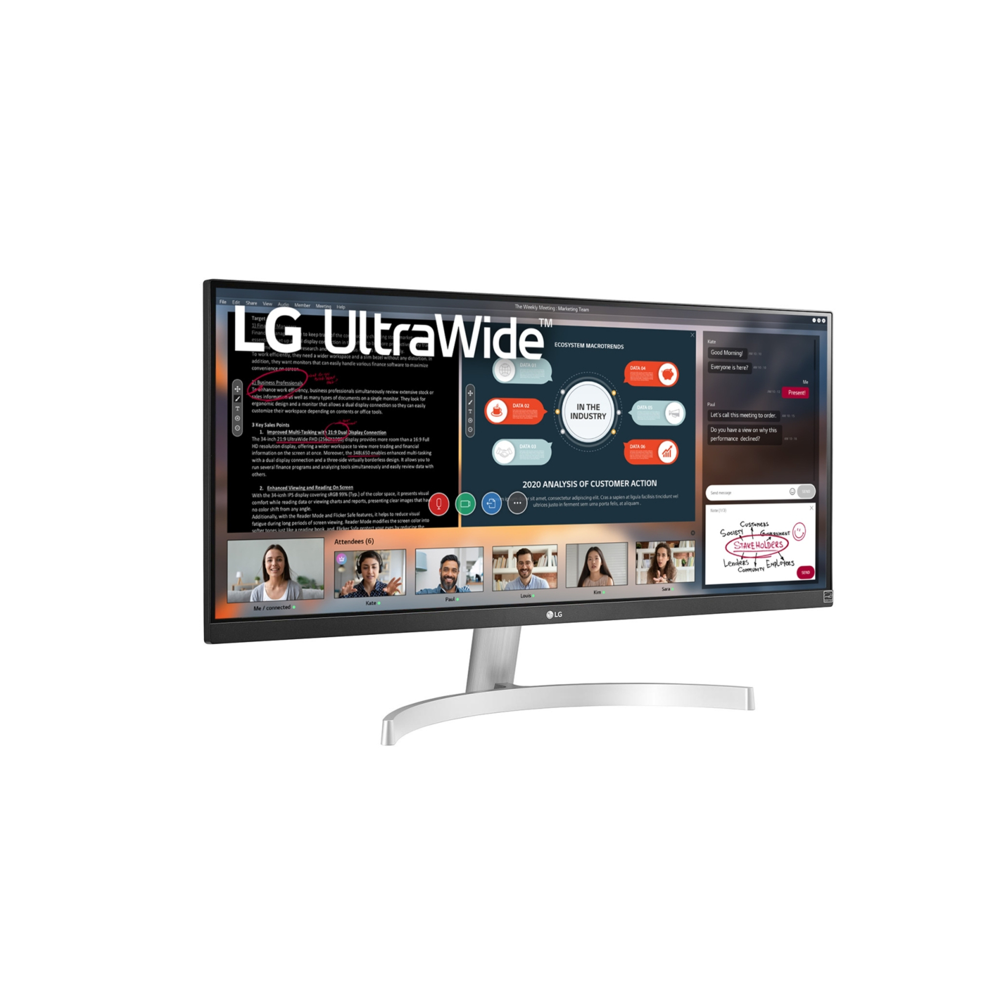 LG 29WN600-W écran plat de PC 73,7 cm (29 ) 2560 x 1080 pixels Full HD Ultra large LED Argent - Neuf