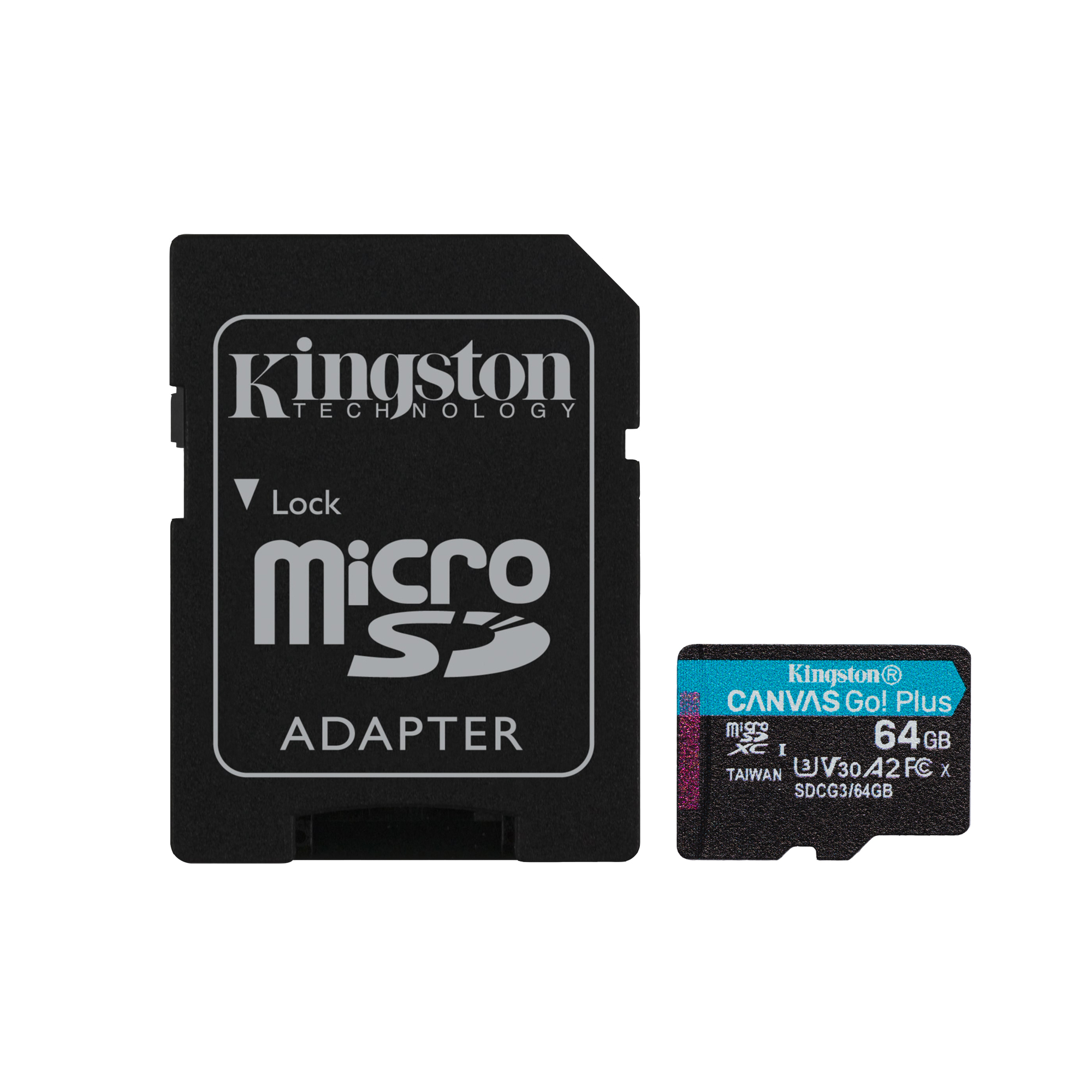 Kingston Technology Carte microSDXC Canvas Go Plus 170R A2 U3 V30 de 64 Go + ADP - Neuf