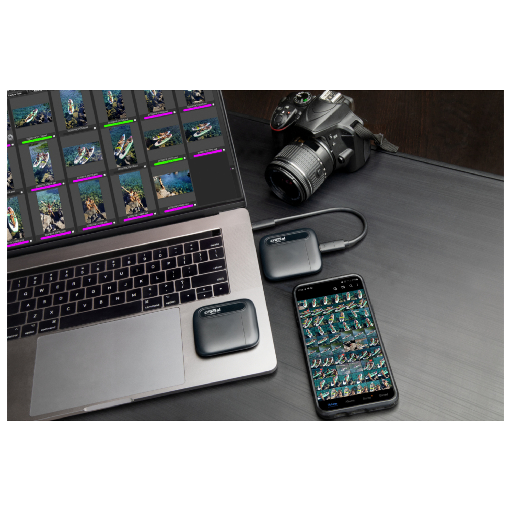 Crucial X6 500 Go USB Type-C 3.2 Gen 2 (3.1 Gen 2) Noir - Neuf