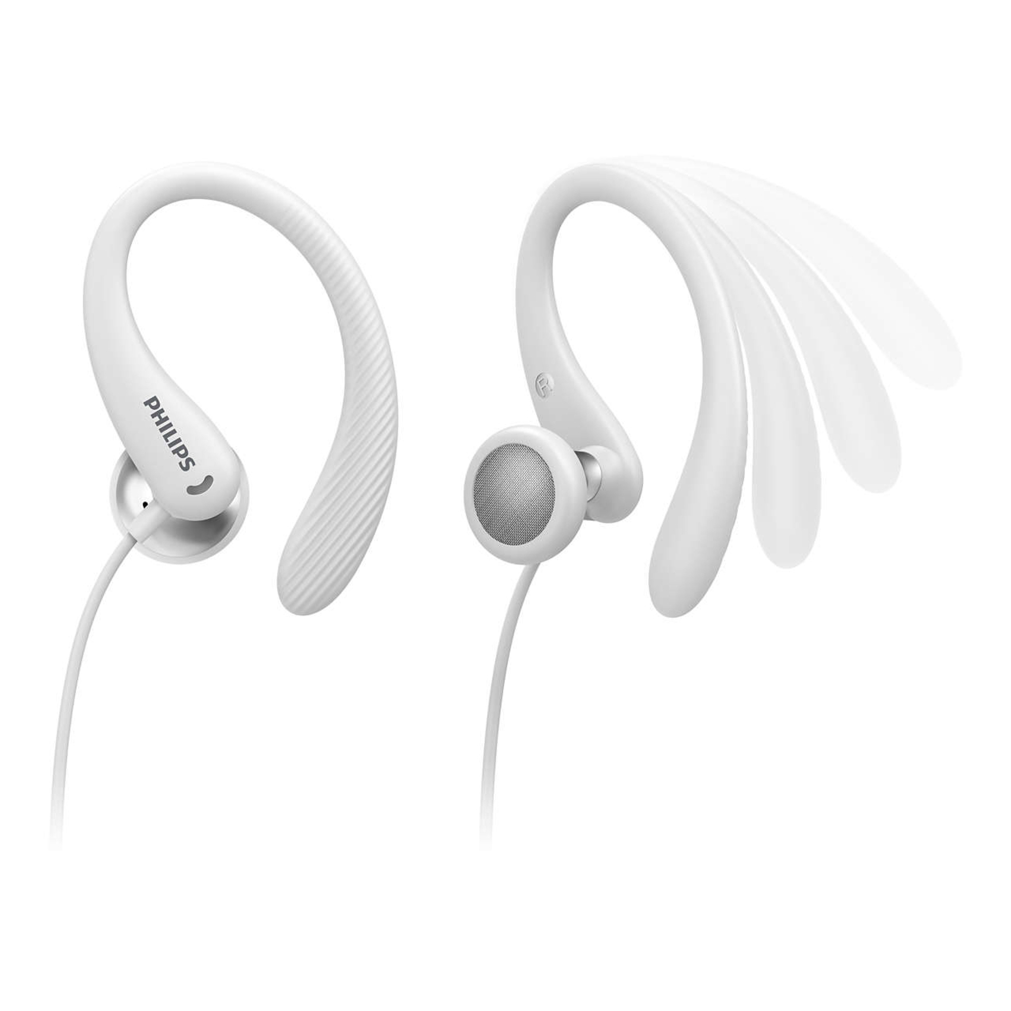 Philips TAA1105WT/00 écouteur/casque Avec fil Crochets auriculaires, Ecouteurs Sports Blanc - Neuf