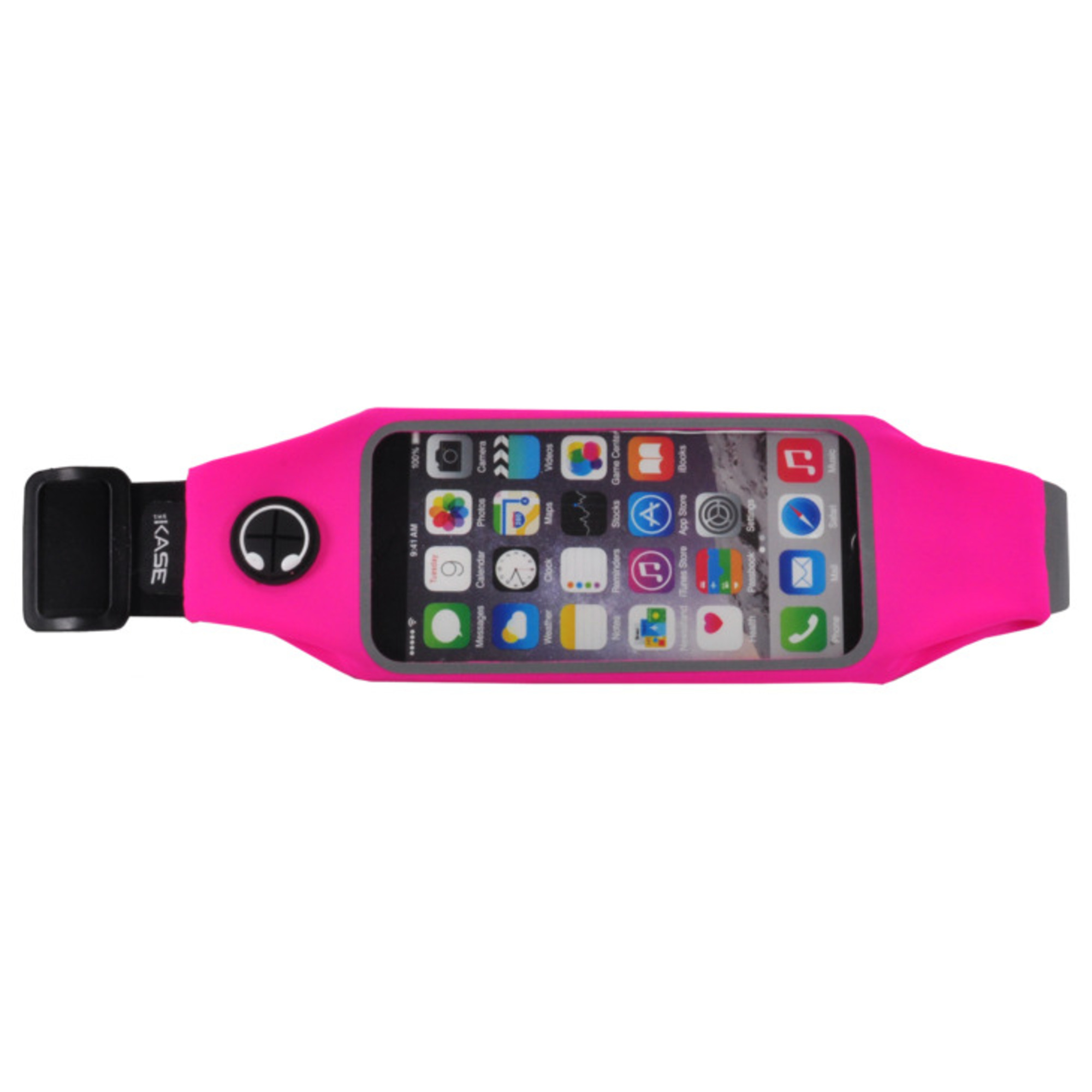 Ceinture de Sport Universelle avec 2 poches, Rose - Neuf