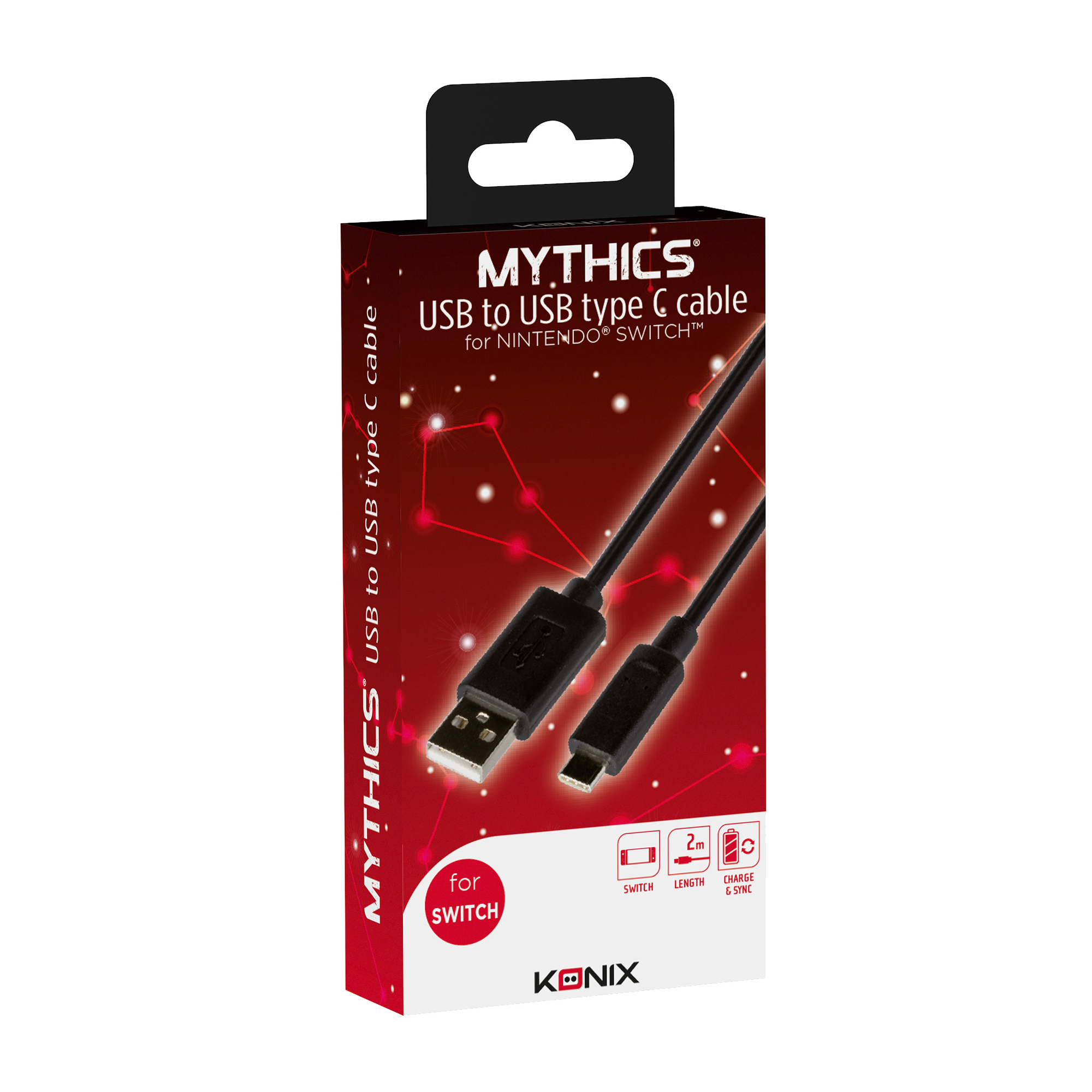 Cable USB Konix Type C 2m pour Switch - vue 3