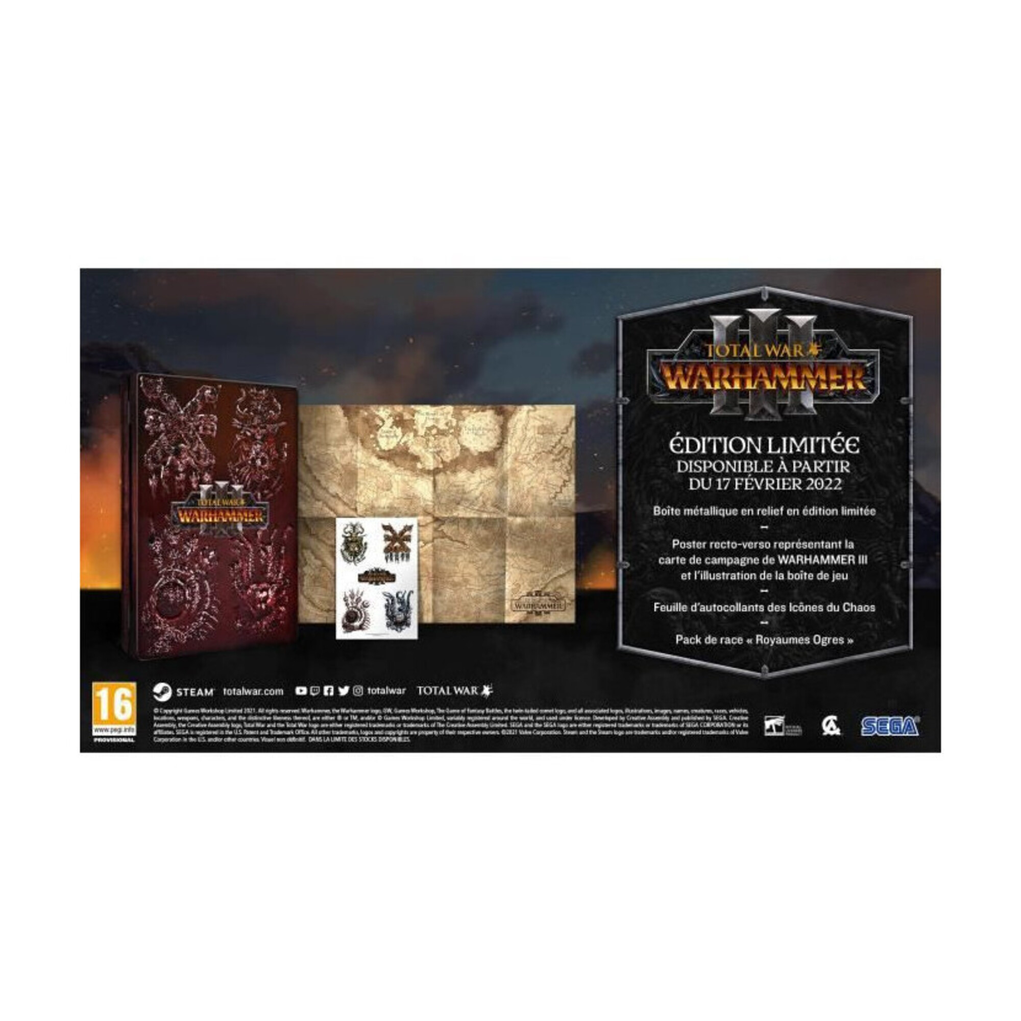 Total War : Warhammer 3 metal case limited edition Jeu PC - Neuf