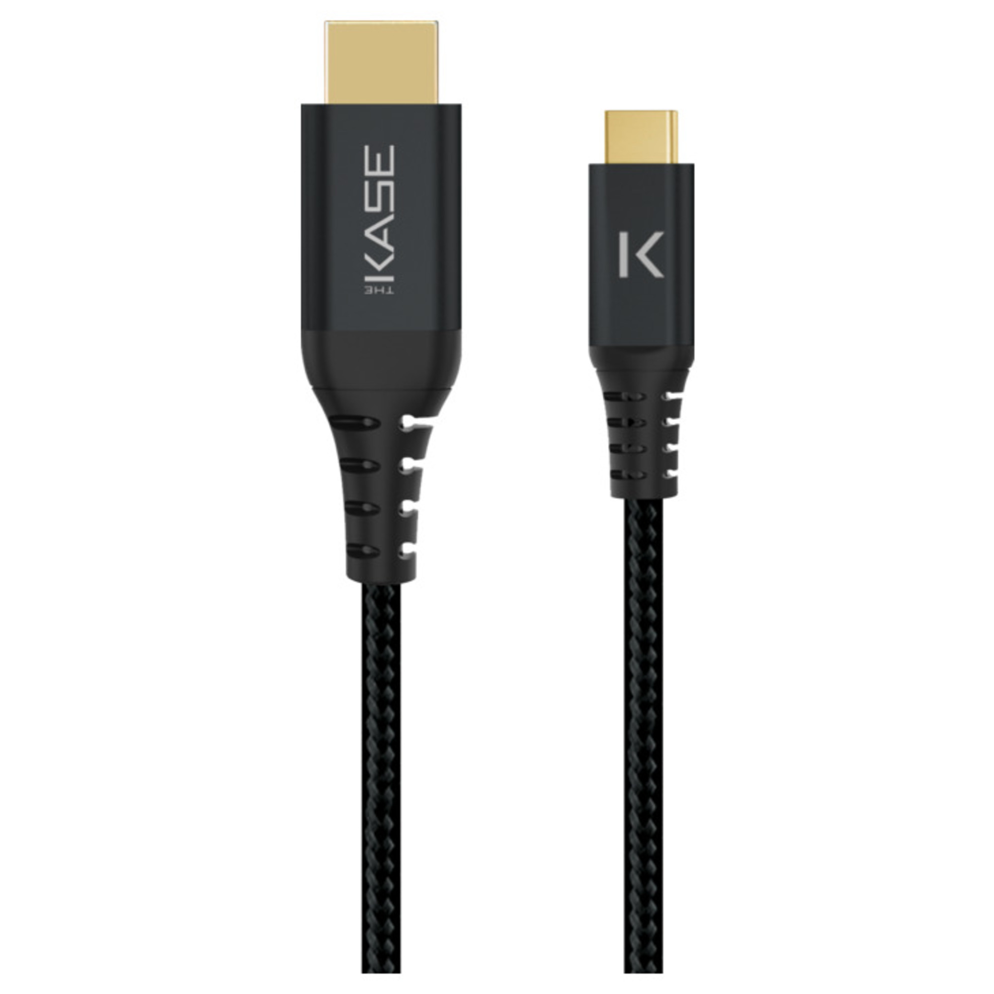THE KASE C&acirc;ble USB-C vers HDMI 2.0 haute vitesse 4K m&eacute;tallis&eacute; tress&eacute; (2M) - Neuf