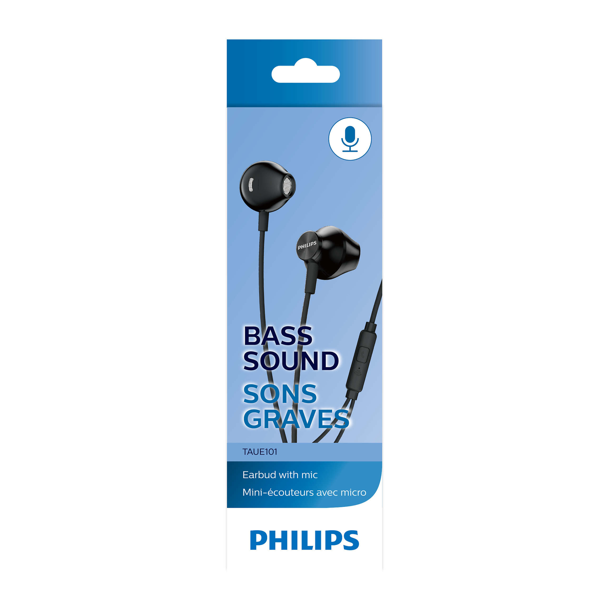 Philips TAUE101BK/00 écouteur/casque Écouteurs Avec fil Ecouteurs Appels/Musique Noir - Neuf