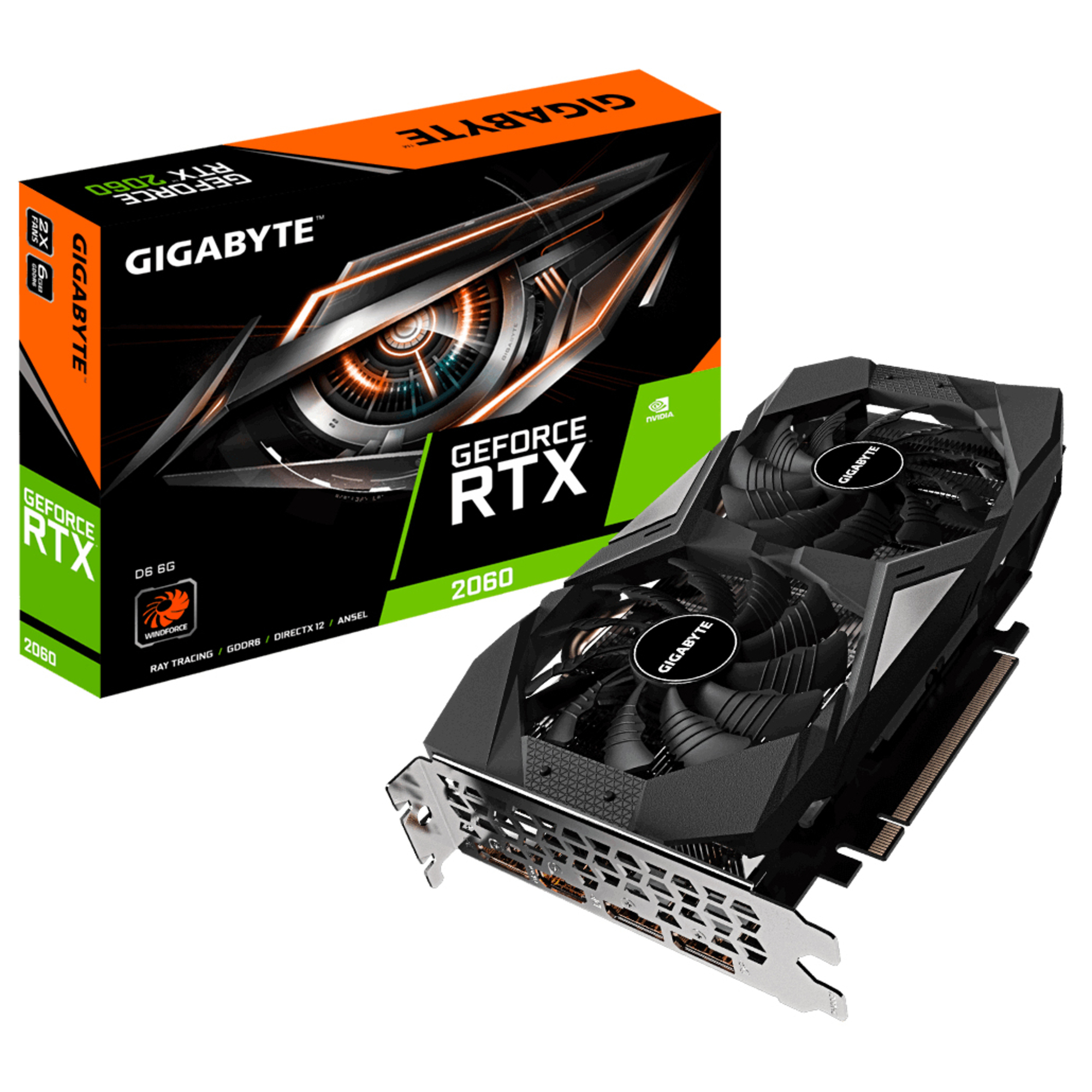 GIGABYTE GeForce RTX 2060 D6 6G NVIDIA 6 Go GDDR6 - Neuf