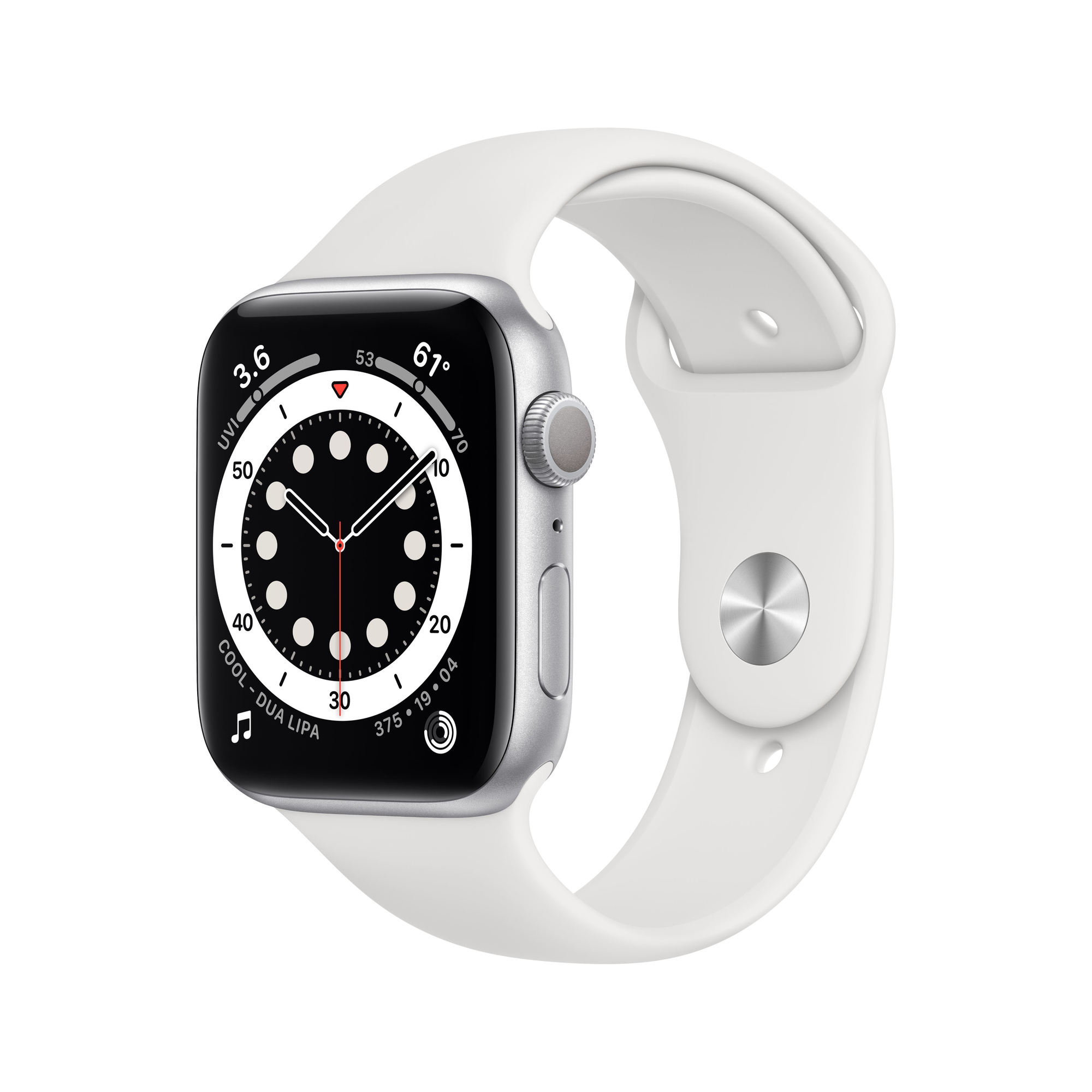 Apple Watch Series 6 OLED 44 mm Num&eacute;rique 368 x 448 pixels &Eacute;cran tactile Argent Wifi GPS (satellite) - Bon &eacute;tat