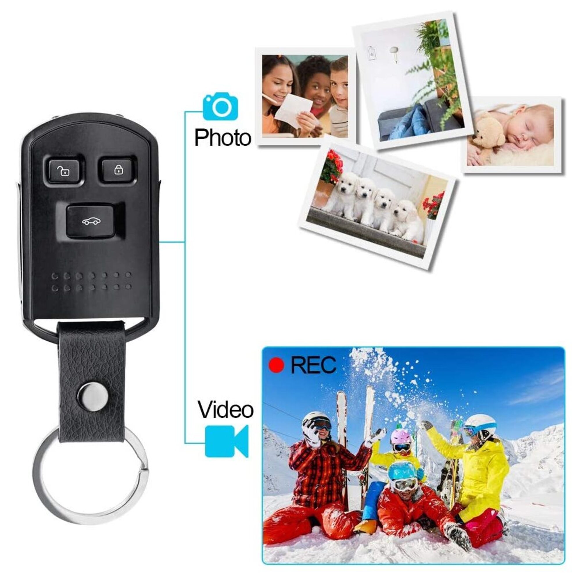 Porte Clé Caméra Espion Full HD Enregistrement Audio Détection IR YONIS - Neuf